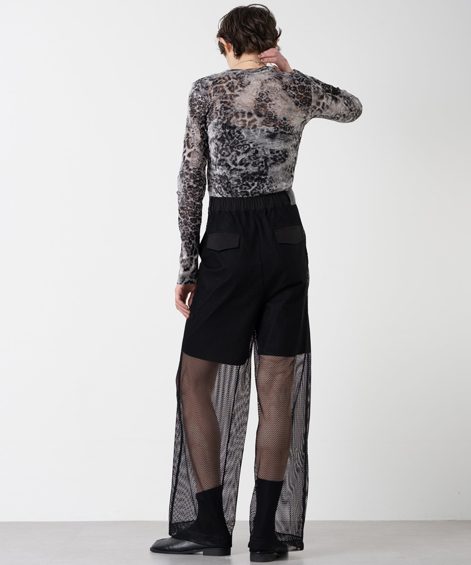 Flock Print Sheer Pattern Top