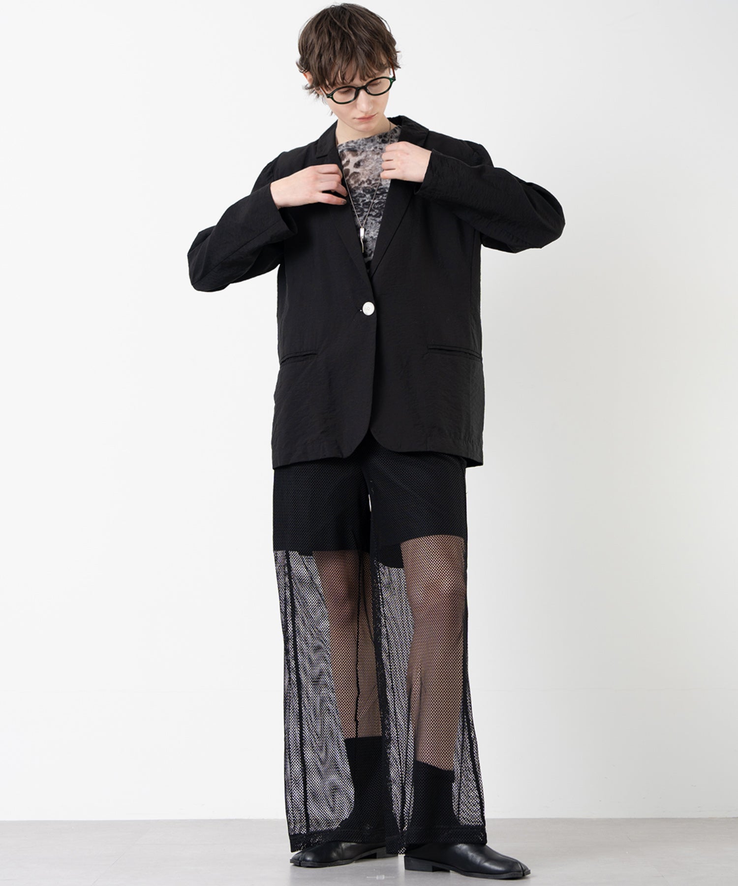 Flock Print Sheer Pattern Top