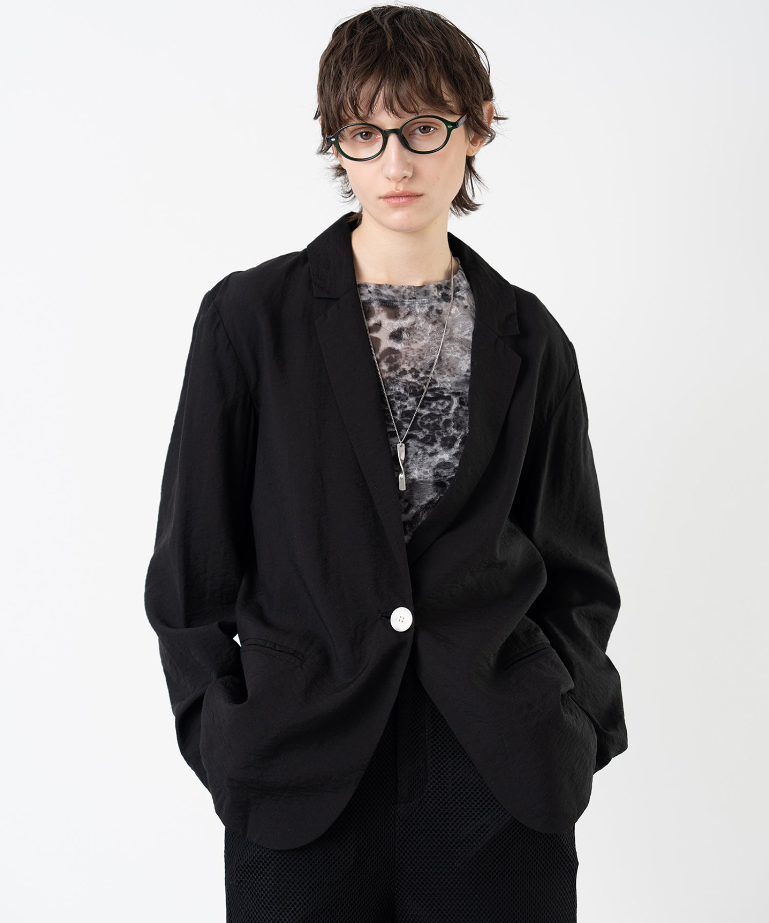 Flock Print Sheer Pattern Top
