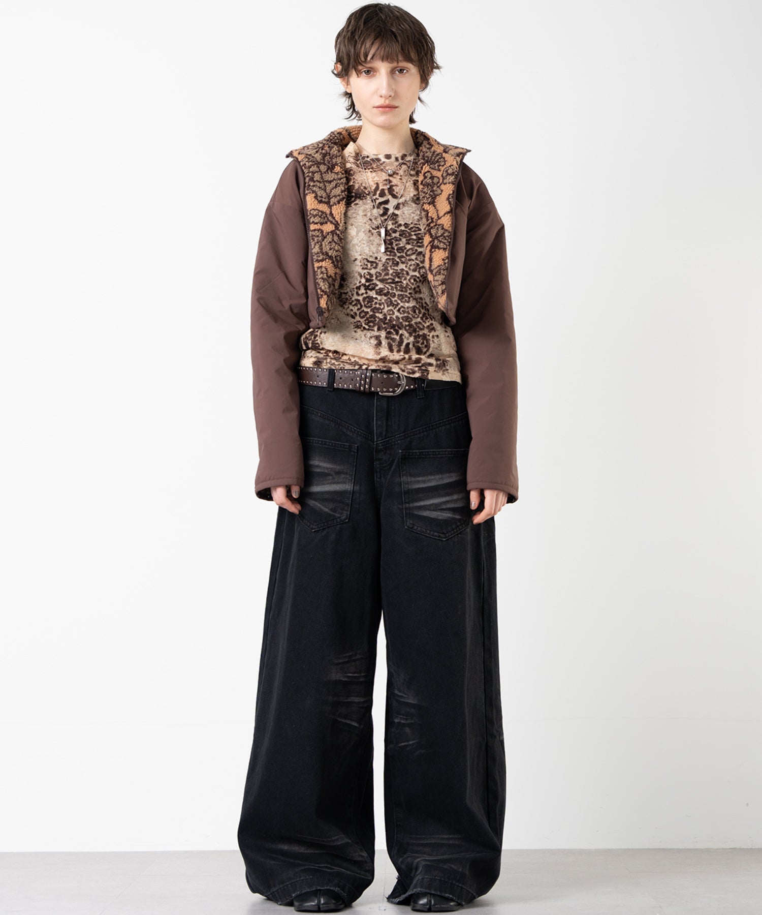 Flock Print Sheer Pattern Top