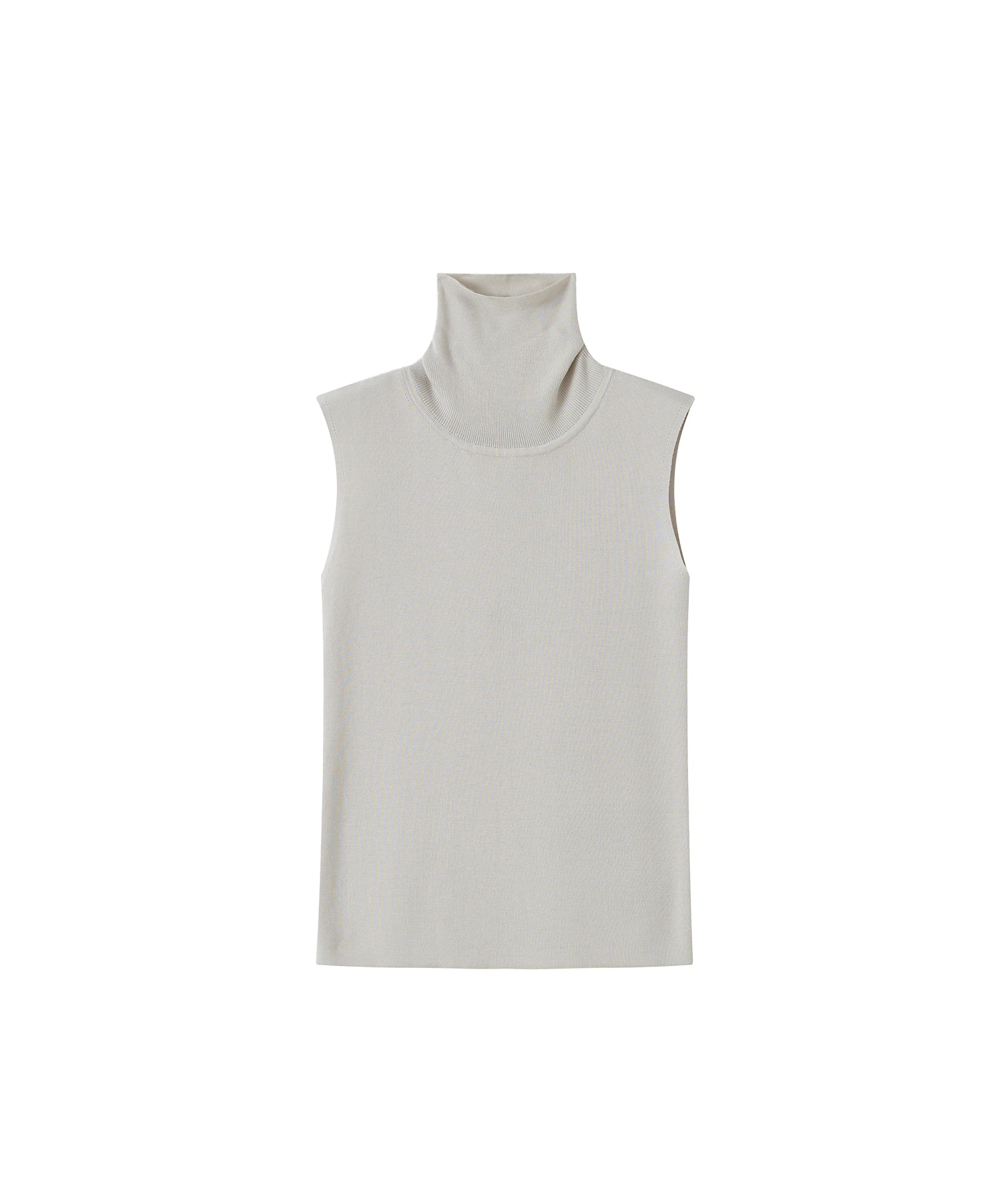 High-Neck Sleeveless Silk-Blend Knit Top