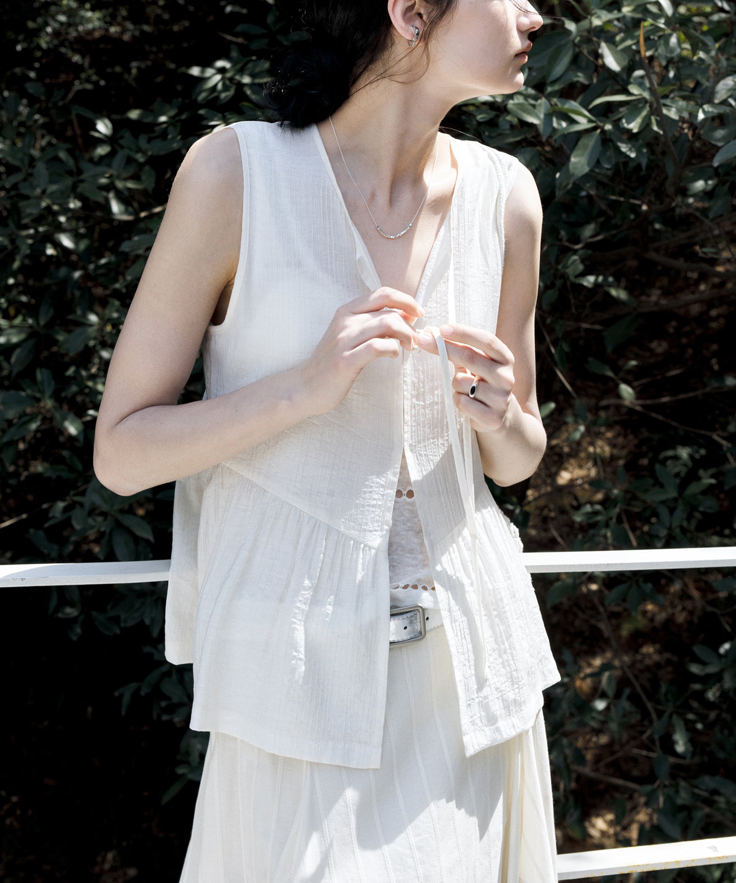 Sheer Knit Sleeveless Blouse – Stylish Summer Layer