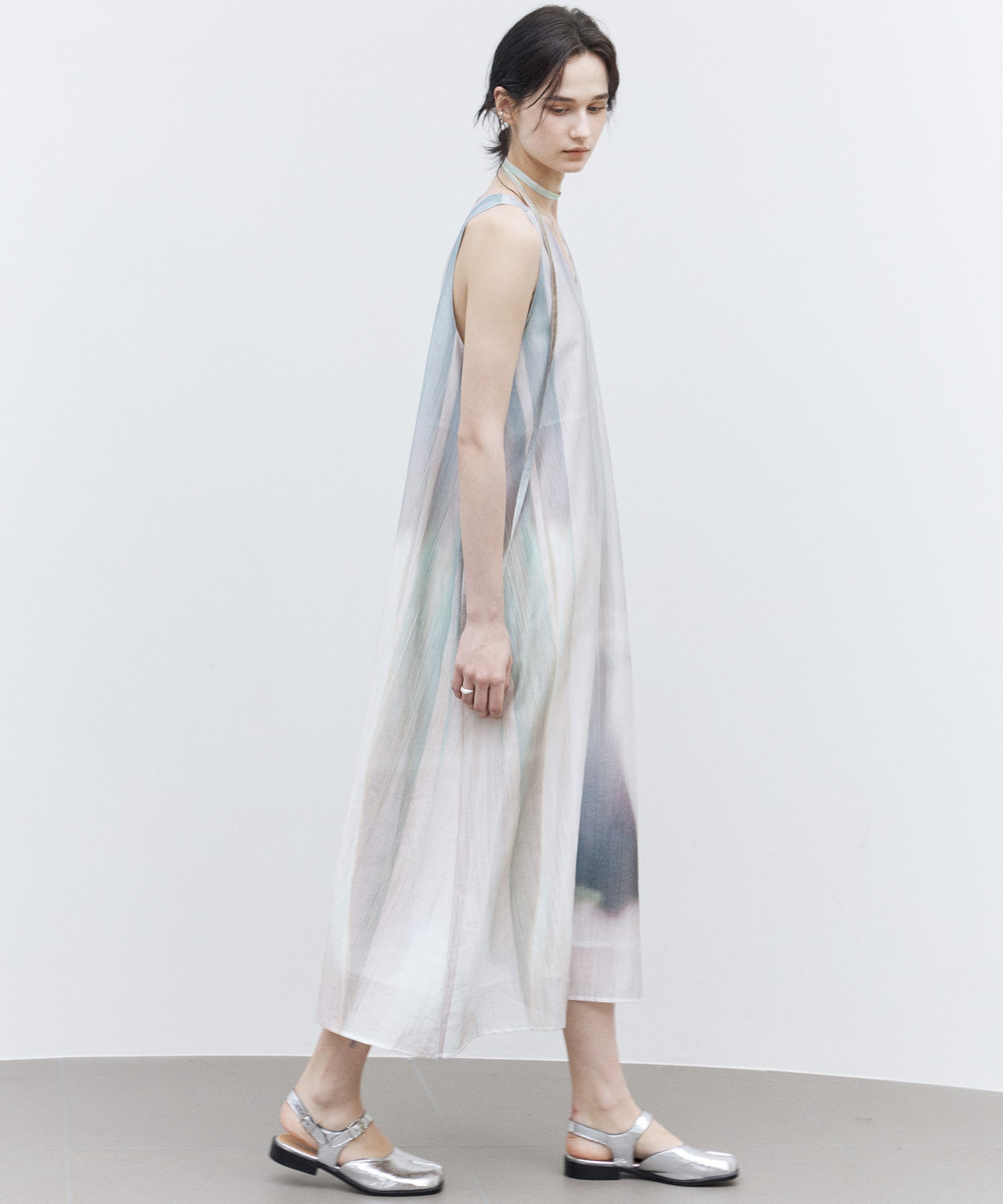Sleeveless Art Print Dress