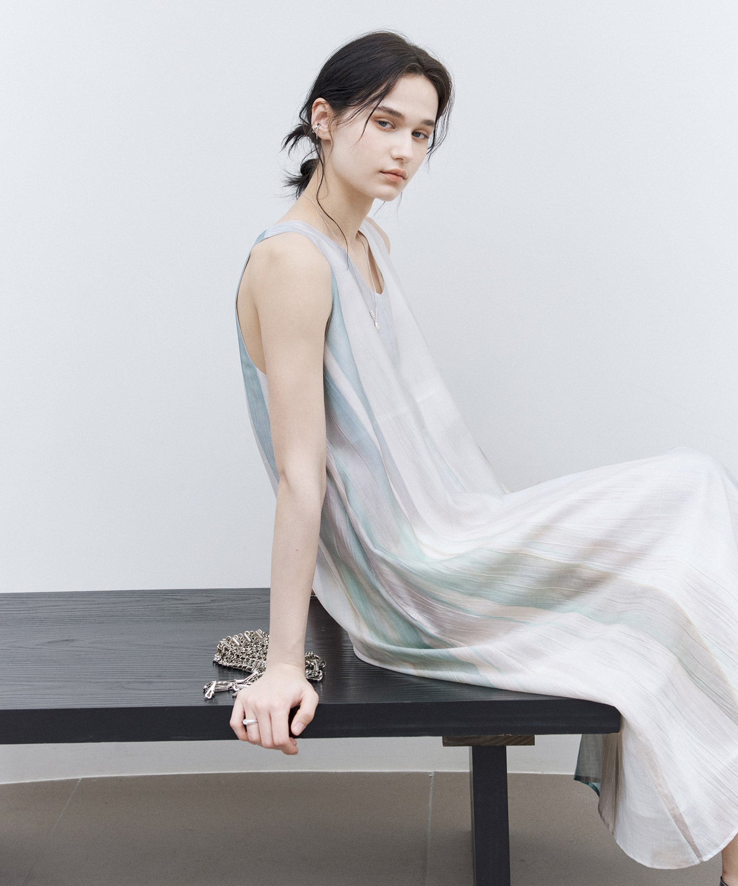 Sleeveless Art Print Dress