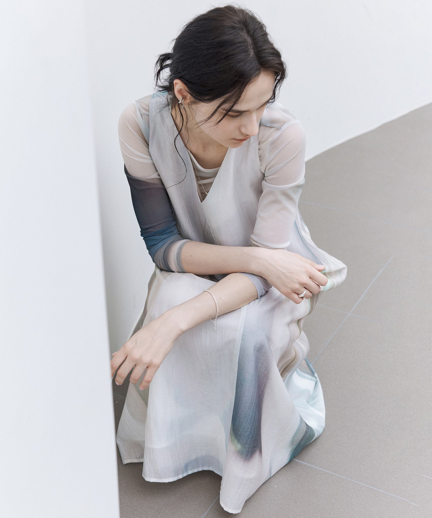 Sleeveless Art Print Dress