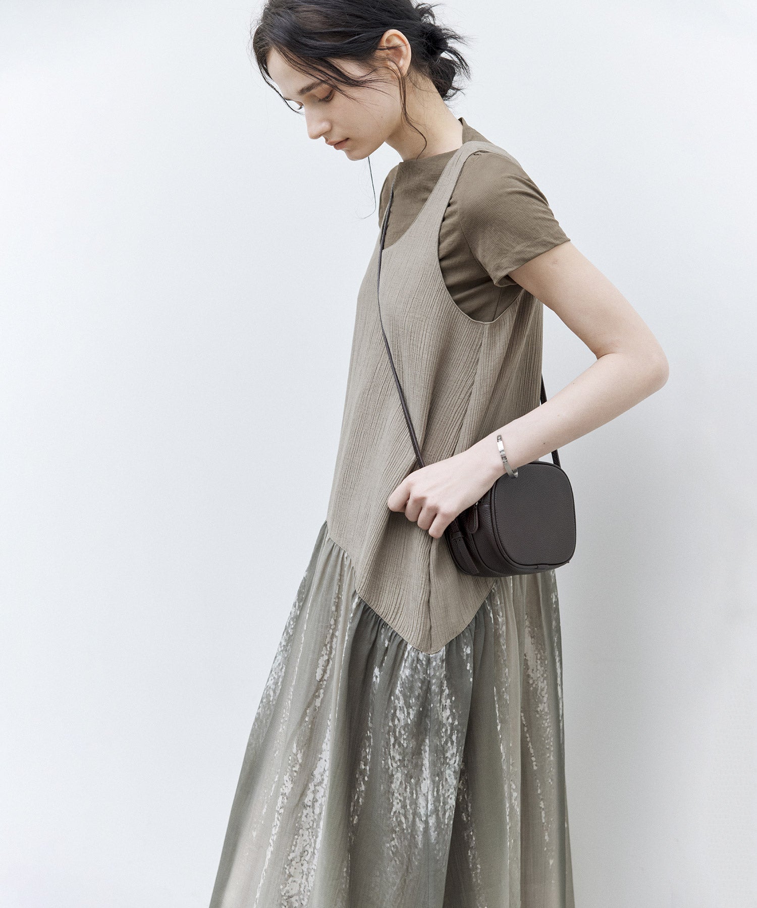 Artistic Light & Shadow Print Sleeveless Dress