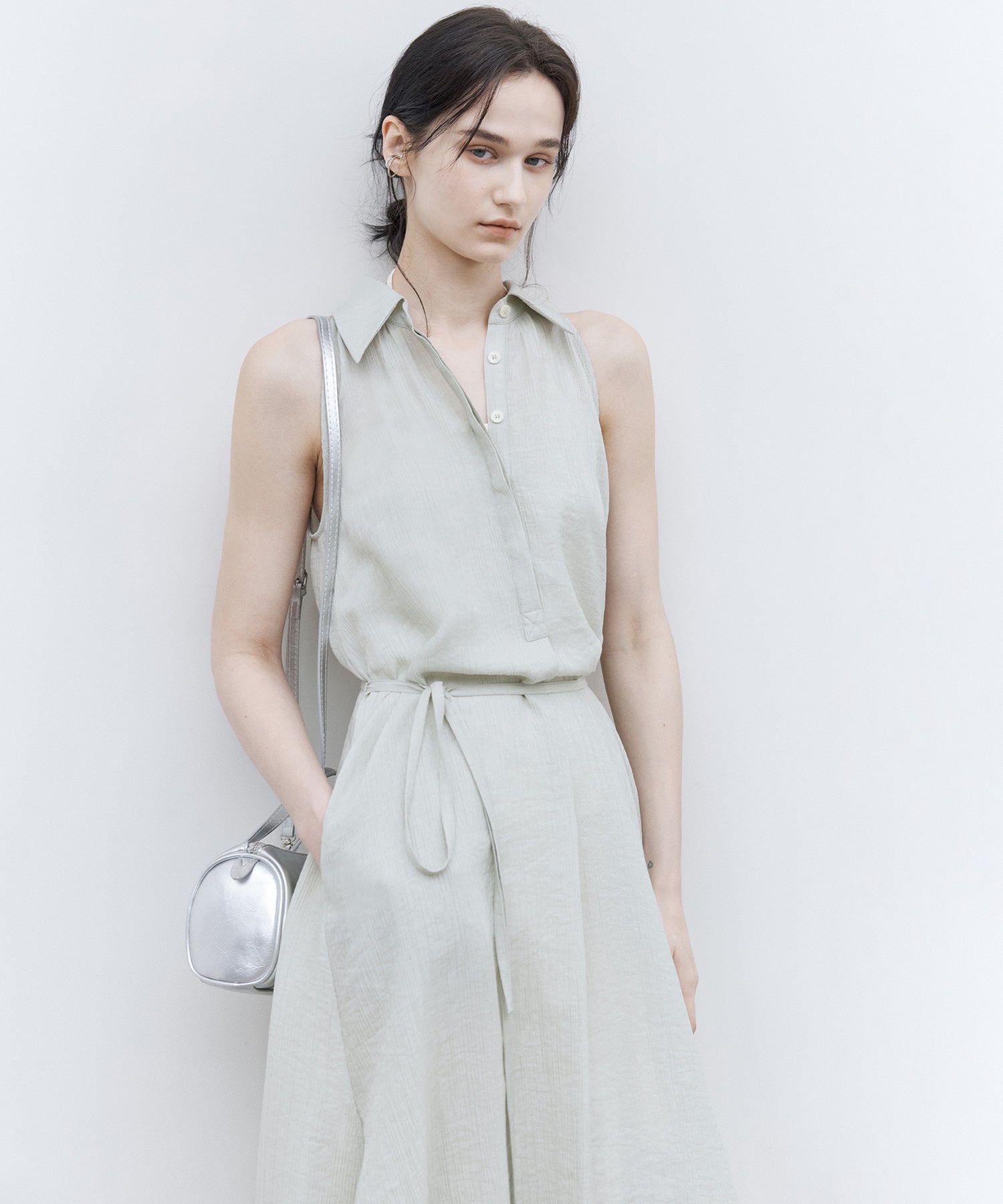 Nuanced Fabric Shirt Dress