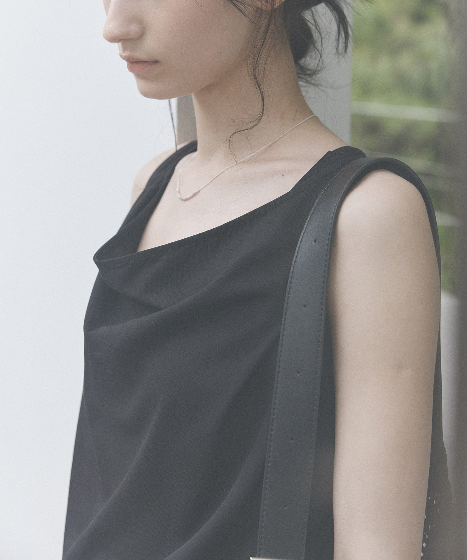 Sleeveless Wide-Leg Jumpsuit with Draped Neckline