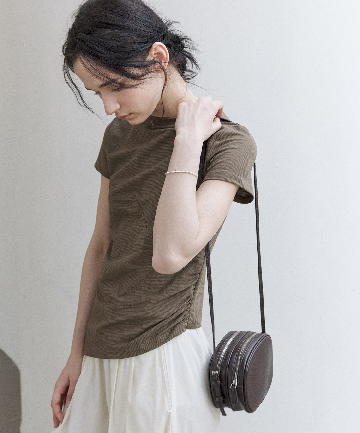 Asymmetric Slim Fit T-Shirt with Boat Neck – Deconstructed Style