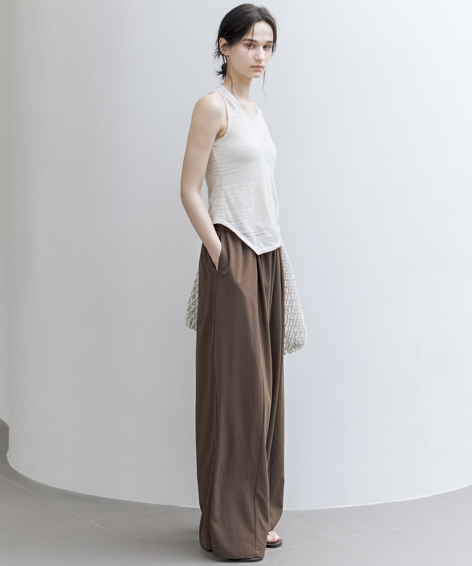 Asymmetric Hem Ruched Tank Top – Slim Fit & Deconstructed Design