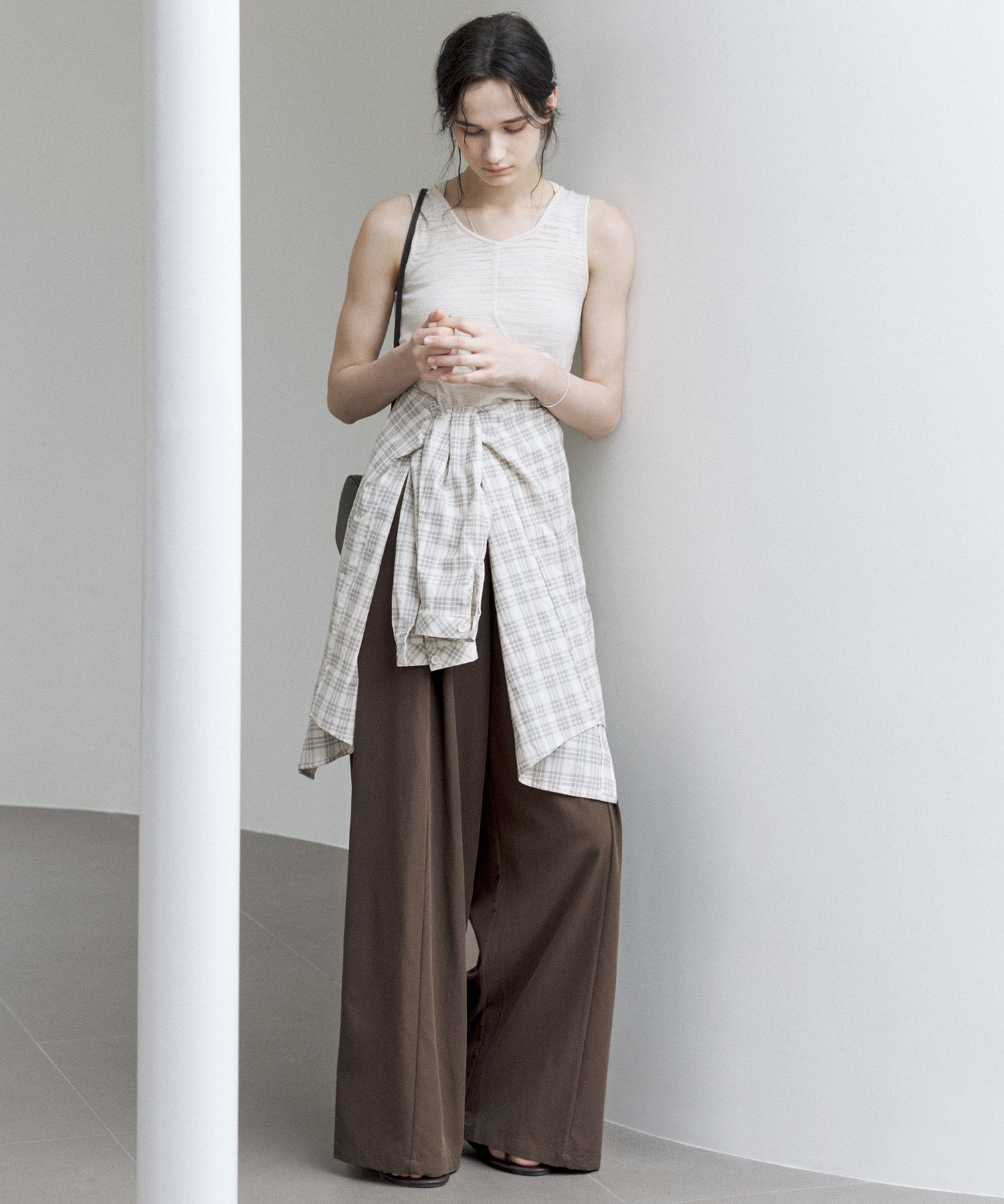Asymmetric Hem Ruched Tank Top – Slim Fit & Deconstructed Design