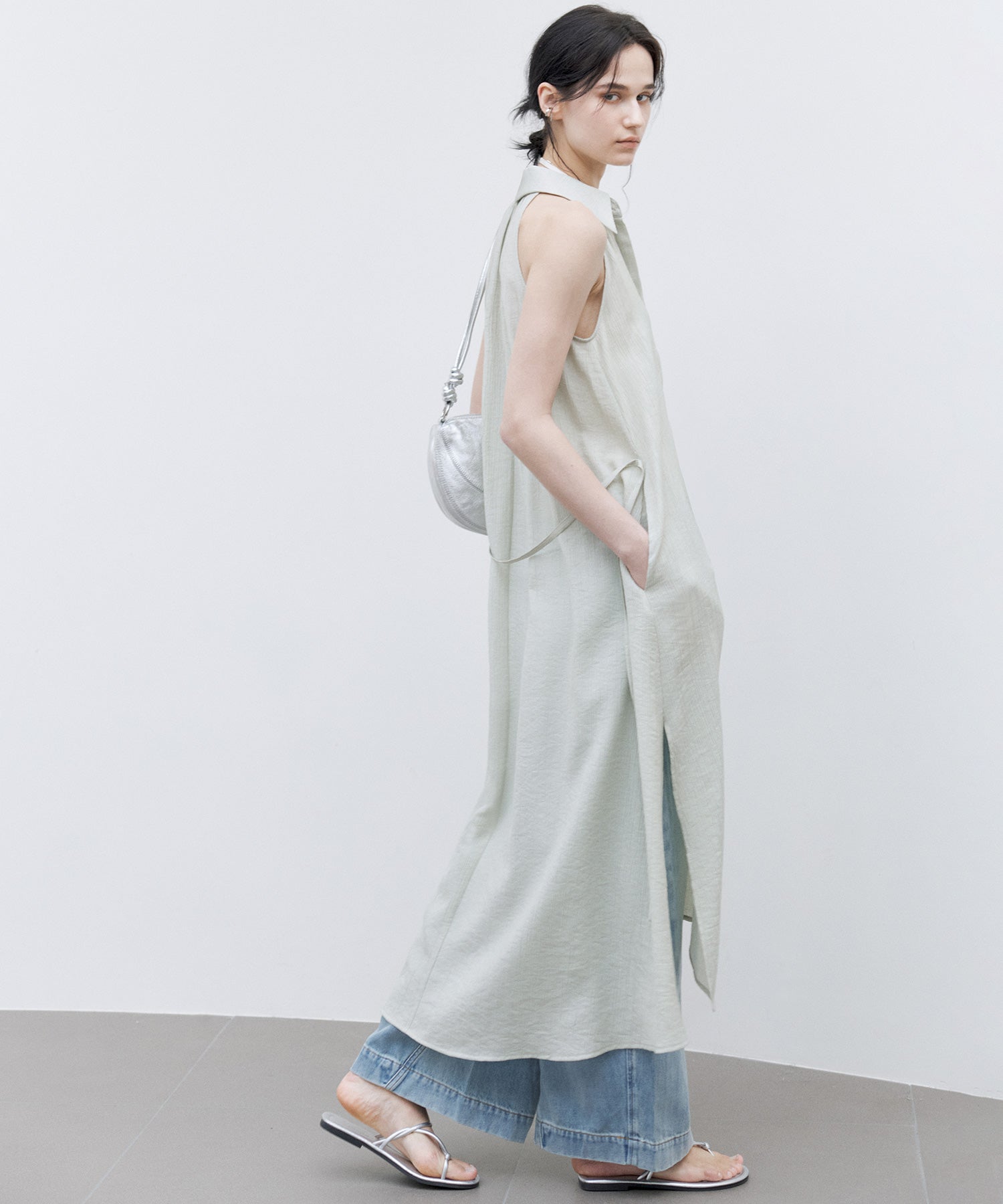 Nuanced Fabric Shirt Dress