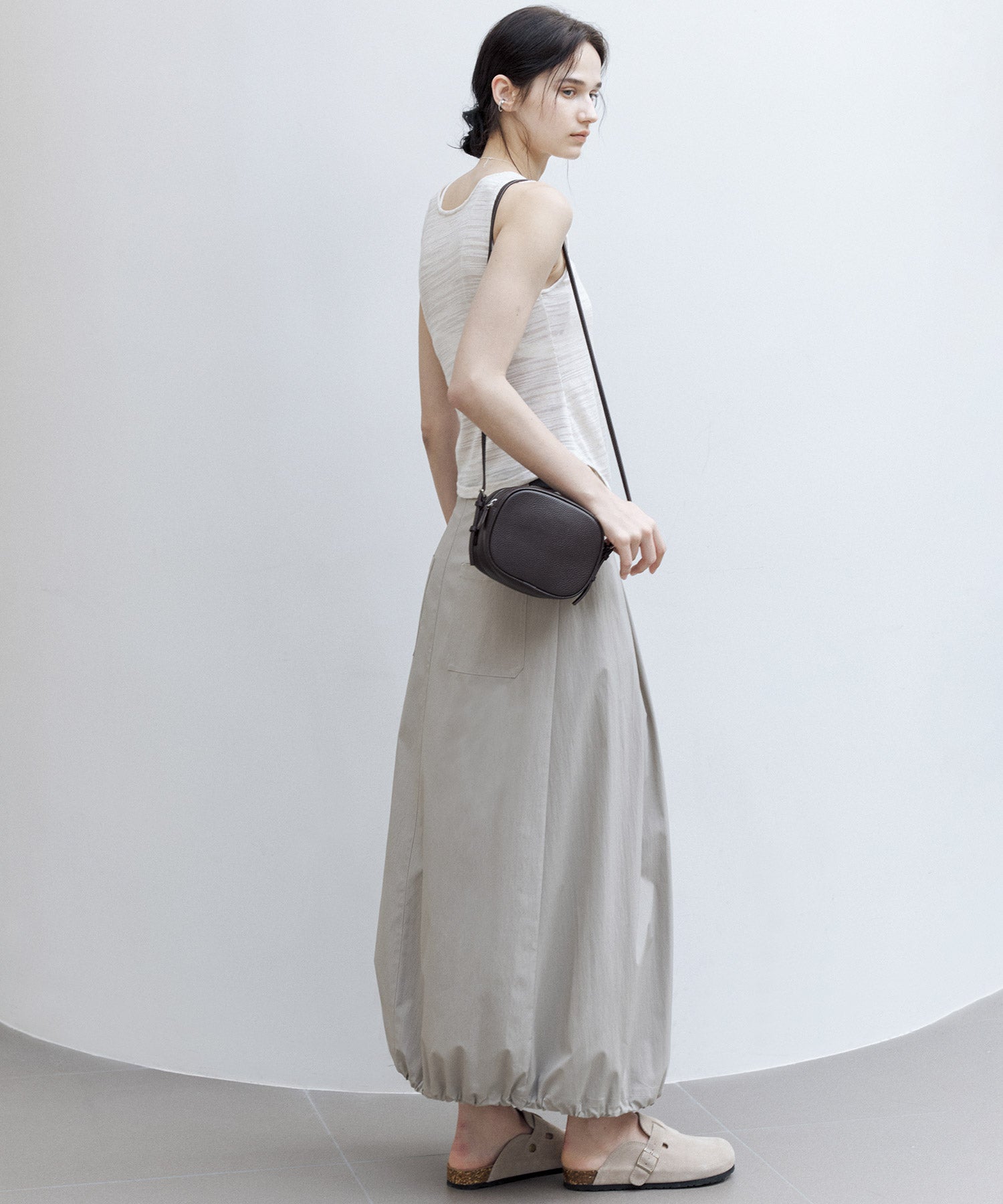 Asymmetric Hem Ruched Tank Top – Slim Fit & Deconstructed Design