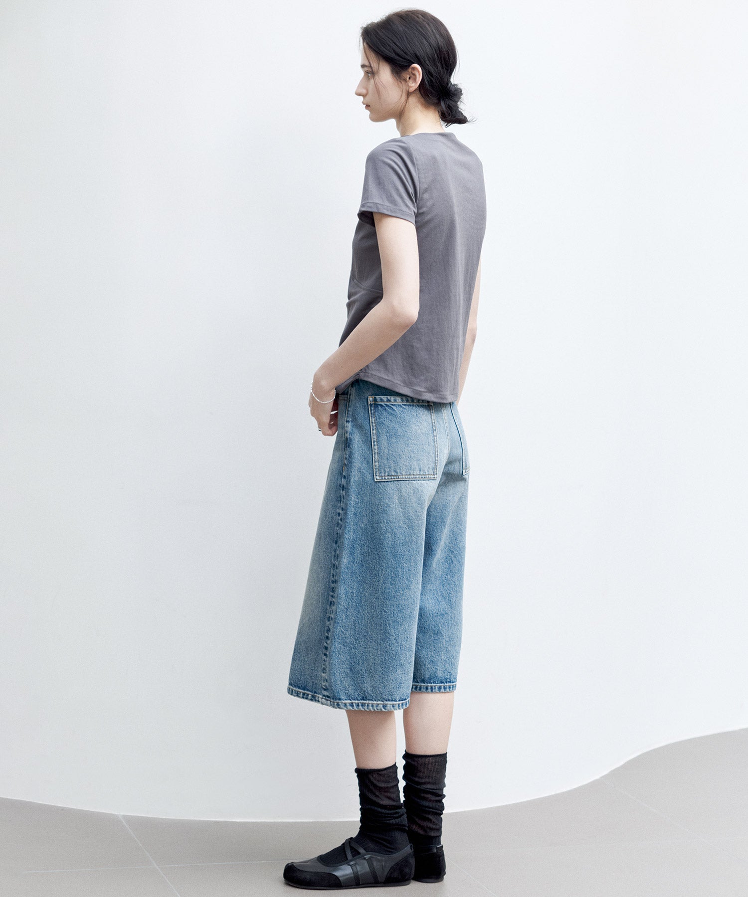 Asymmetric Slim Fit T-Shirt with Boat Neck – Deconstructed Style