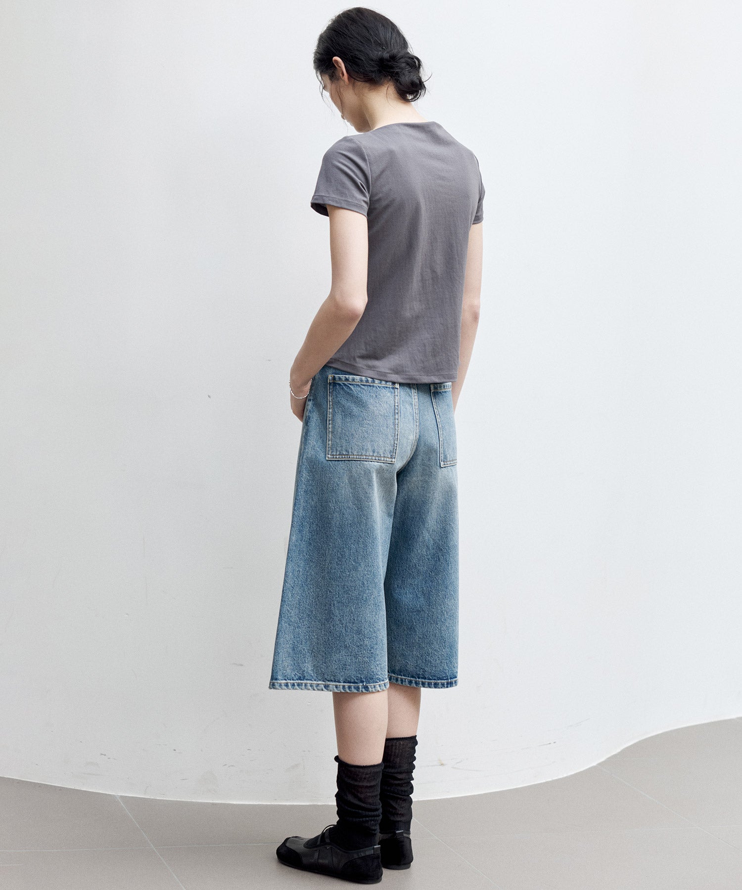 Asymmetric Slim Fit T-Shirt with Boat Neck – Deconstructed Style