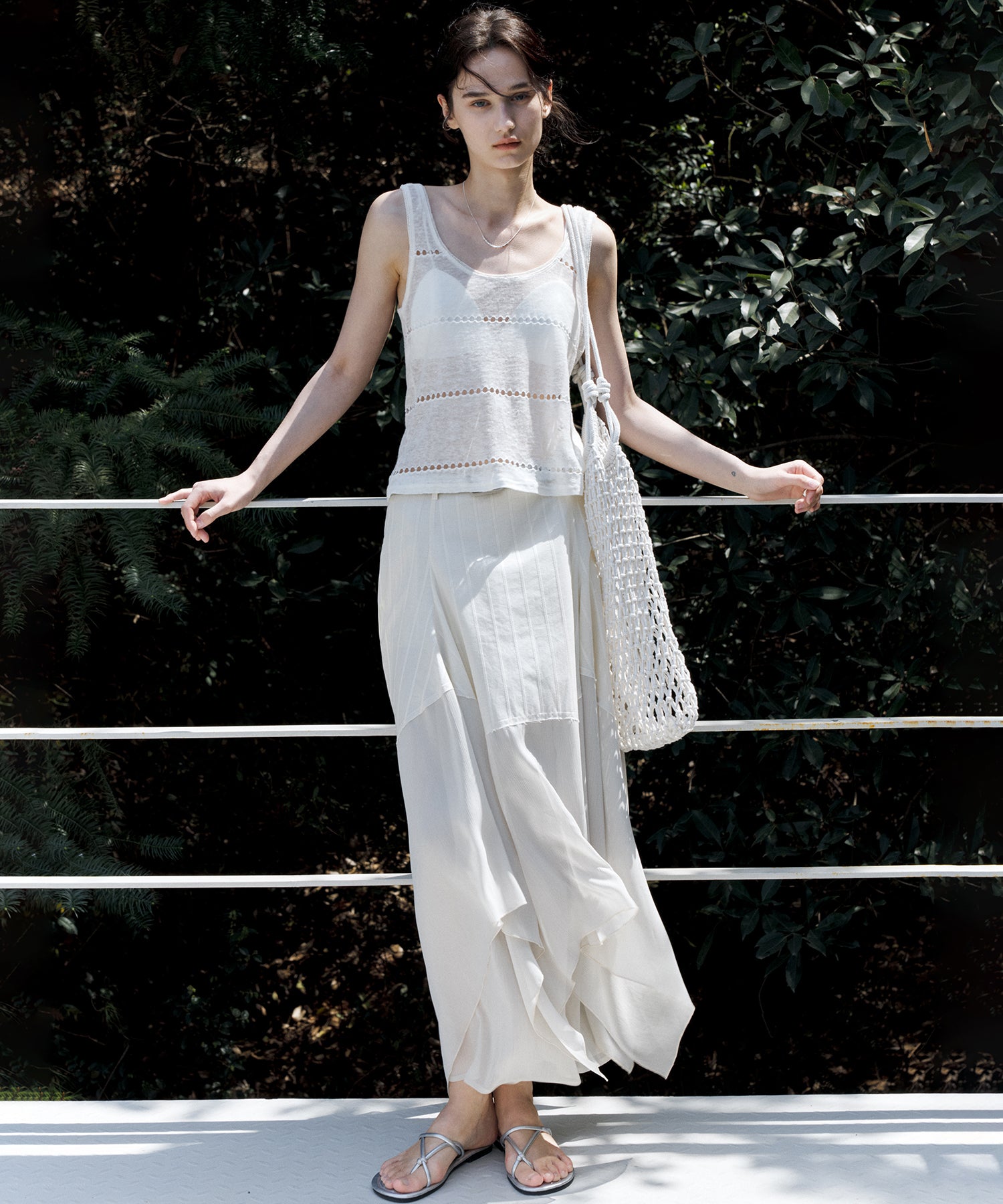 Sheer Knit Sleeveless Blouse – Stylish Summer Layer