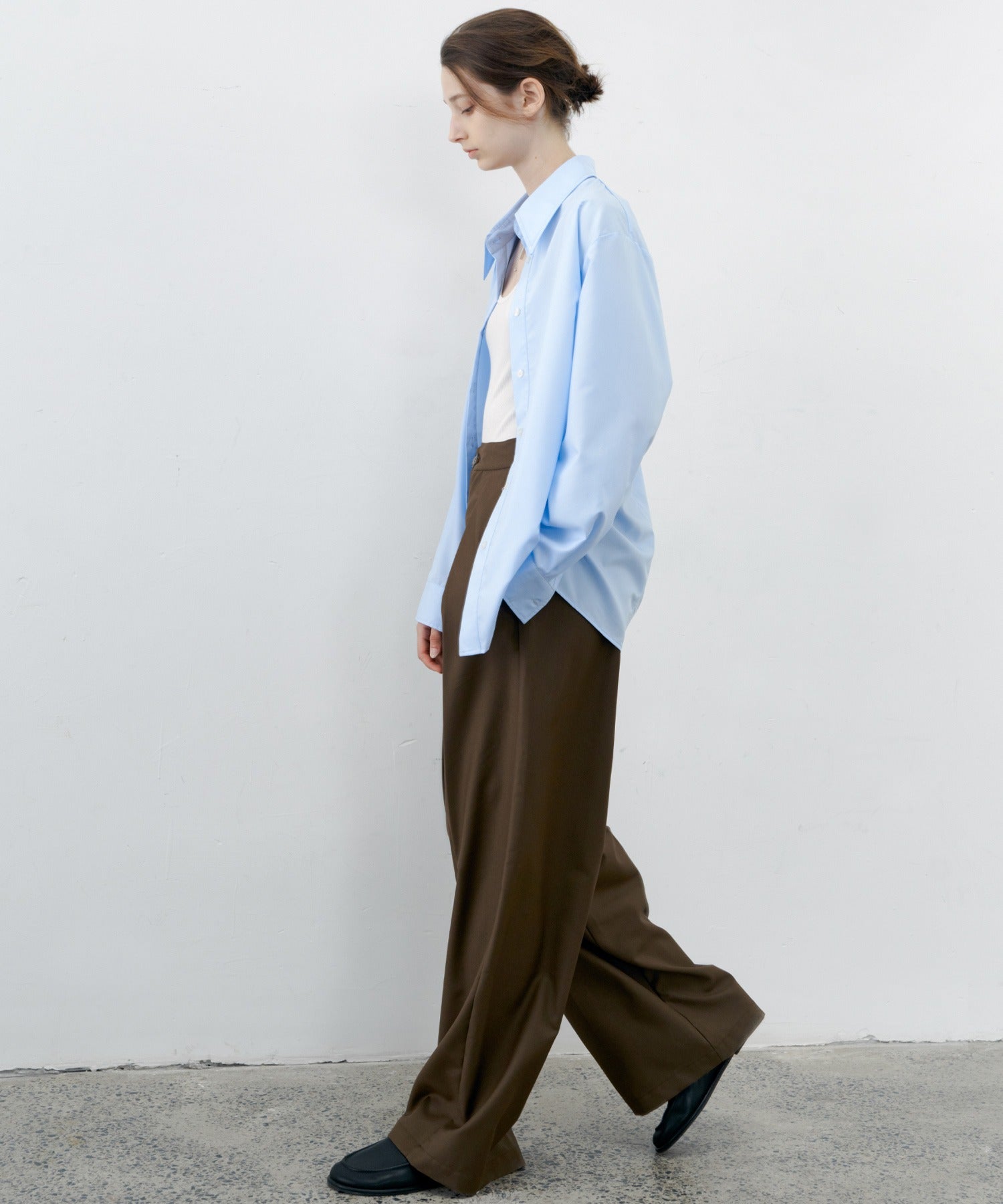Hybrid Waist Detail Flowy Slacks