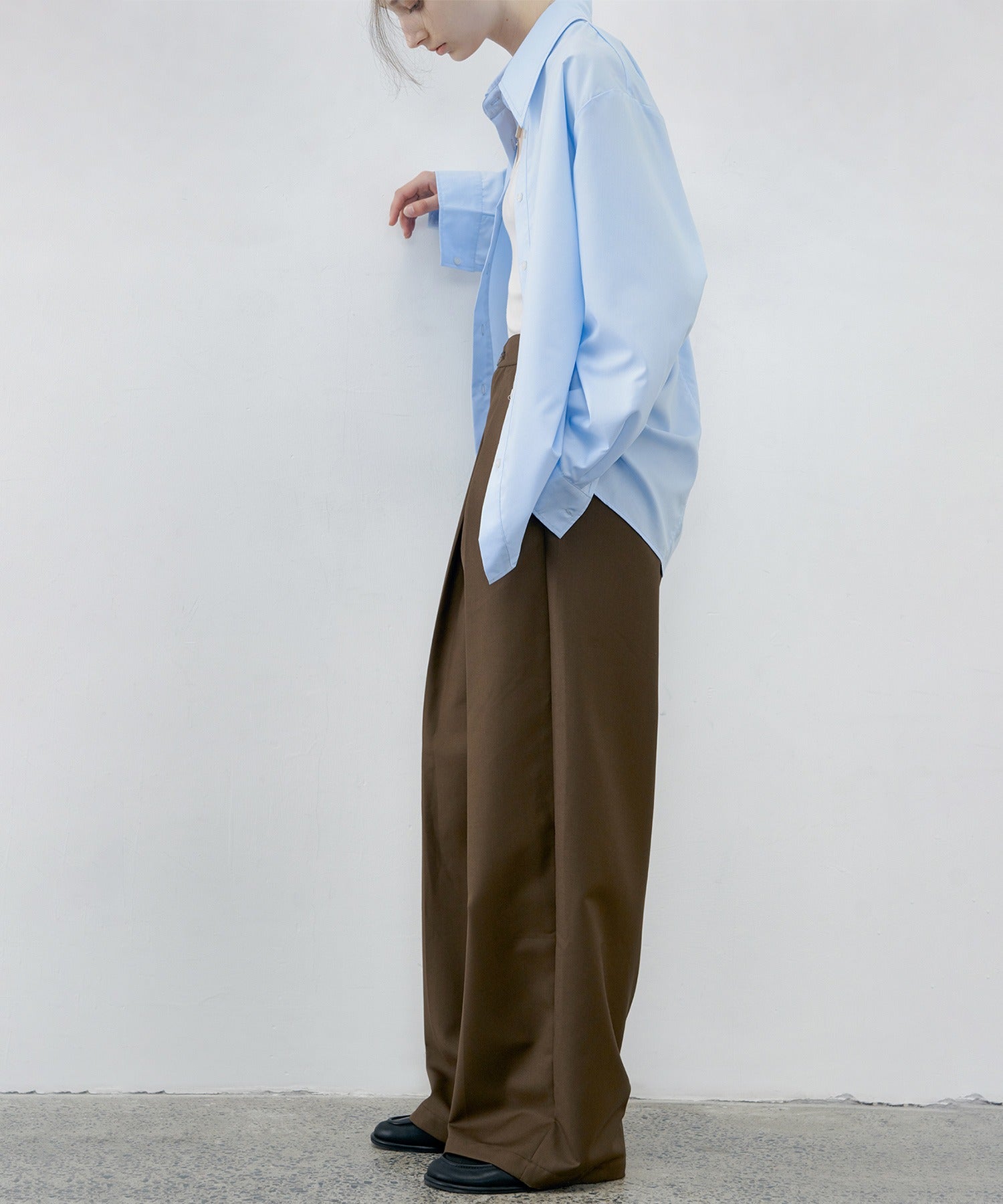 Hybrid Waist Detail Flowy Slacks