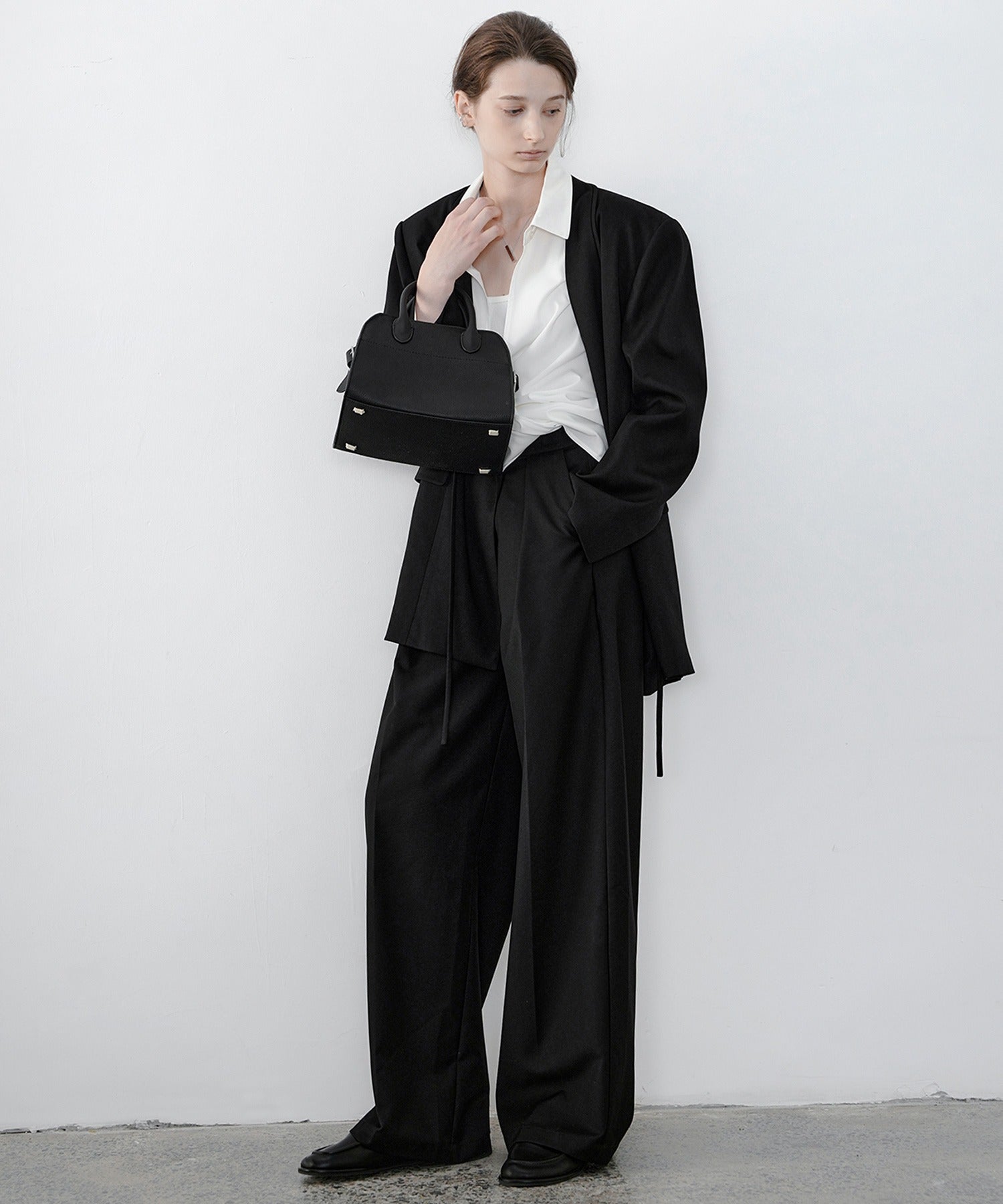 Hybrid Waist Detail Flowy Slacks