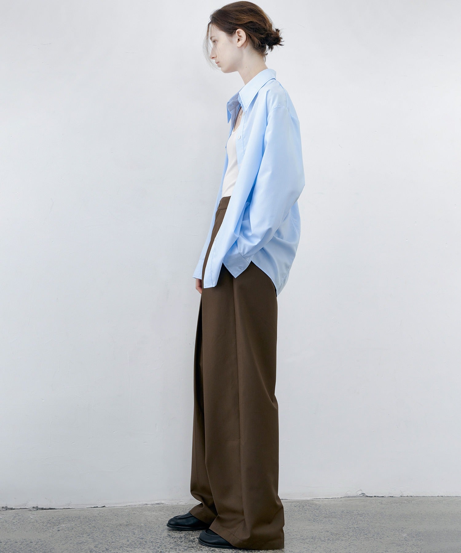 Hybrid Waist Detail Flowy Slacks