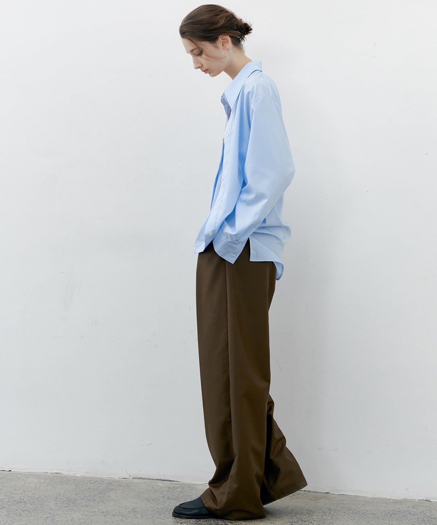 Hybrid Waist Detail Flowy Slacks