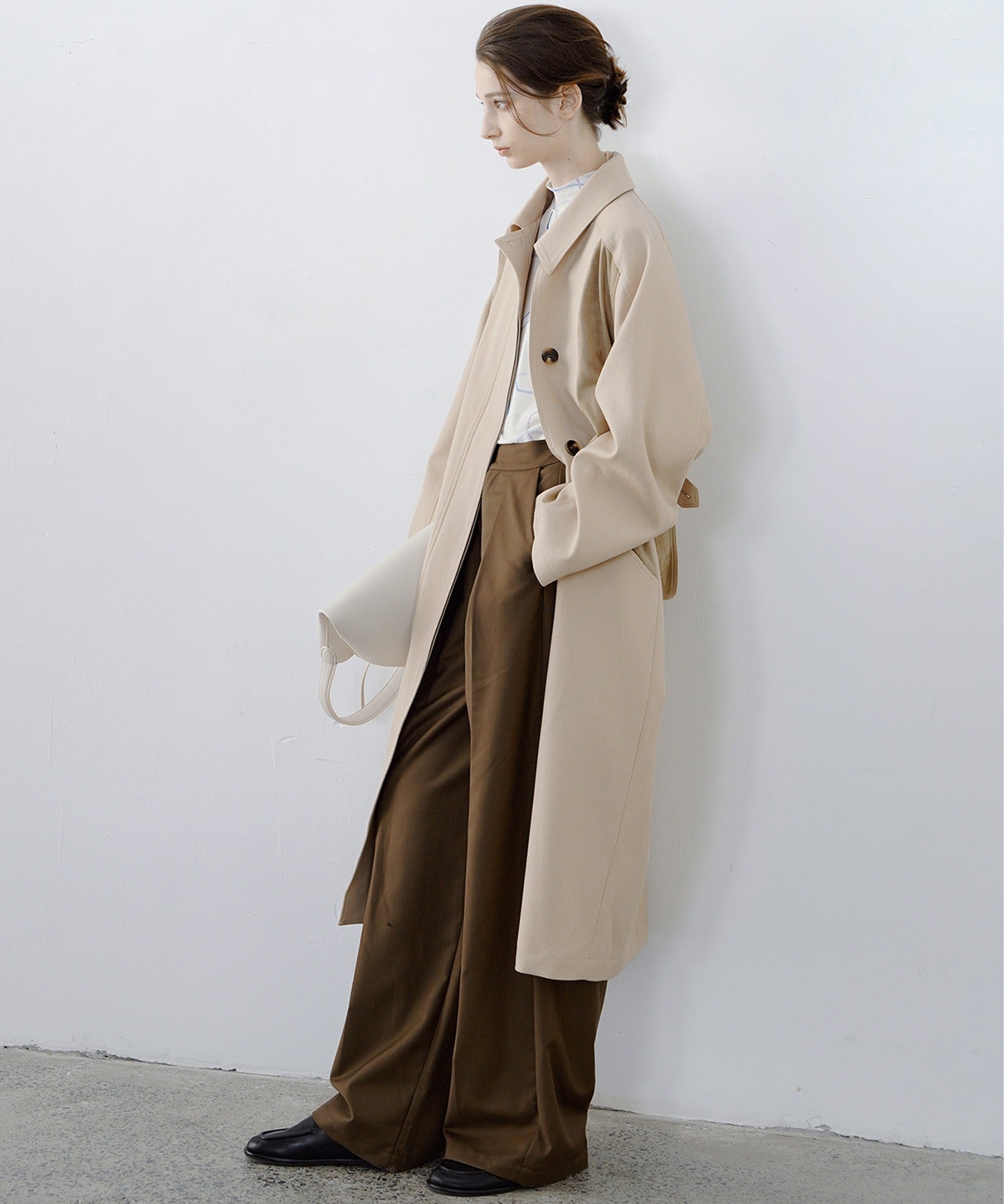 Hybrid Waist Detail Flowy Slacks