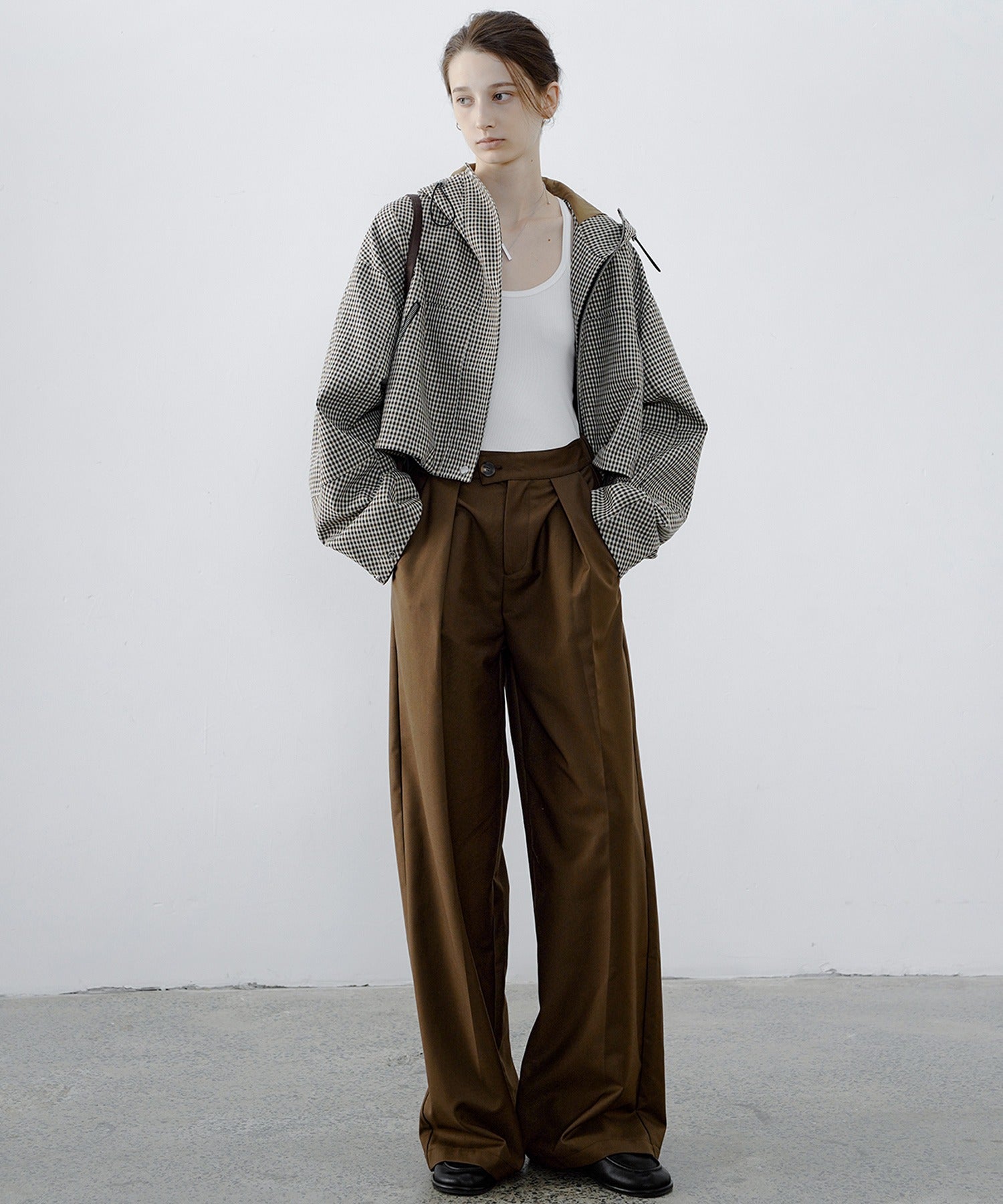 Hybrid Waist Detail Flowy Slacks