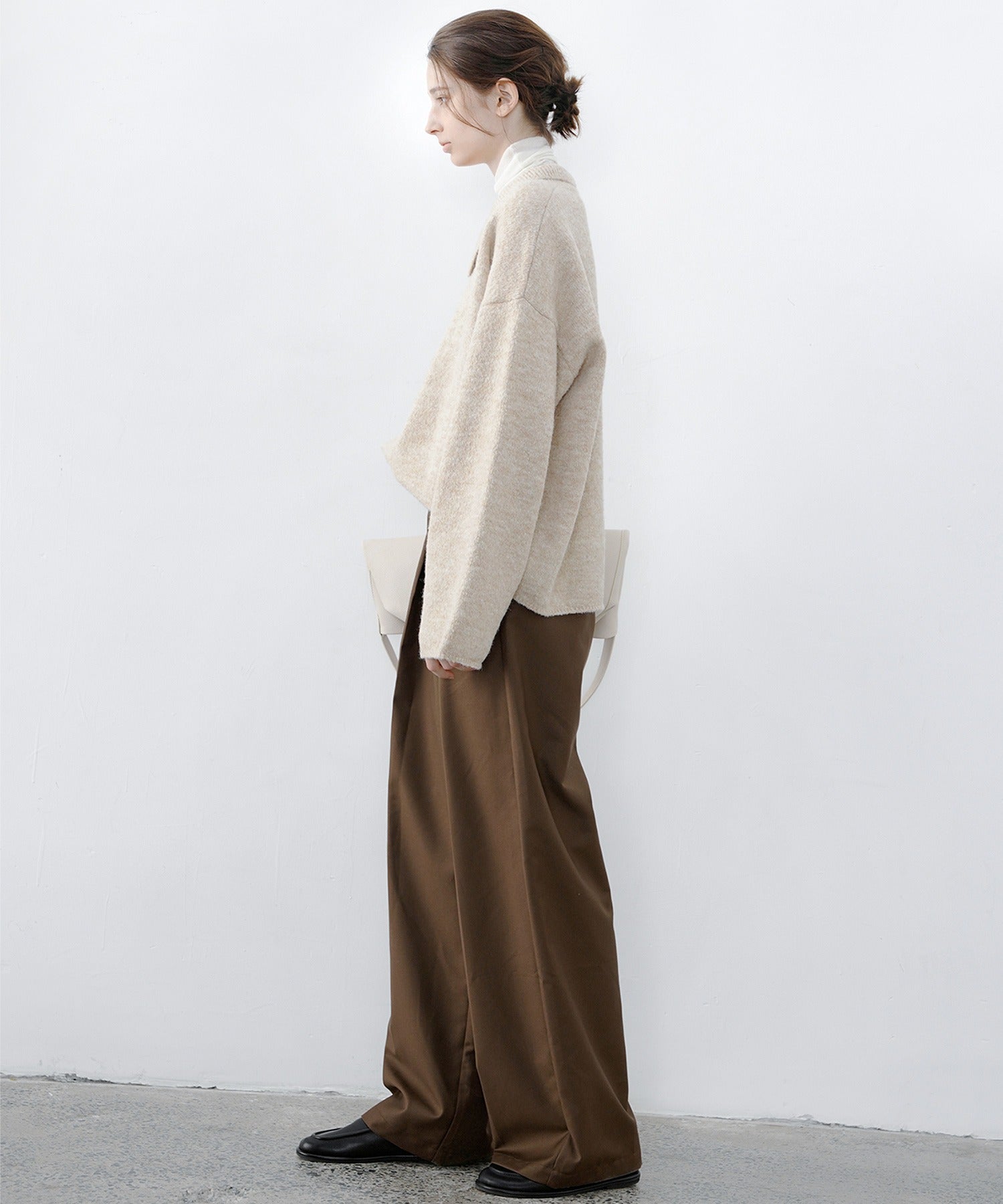 Hybrid Waist Detail Flowy Slacks