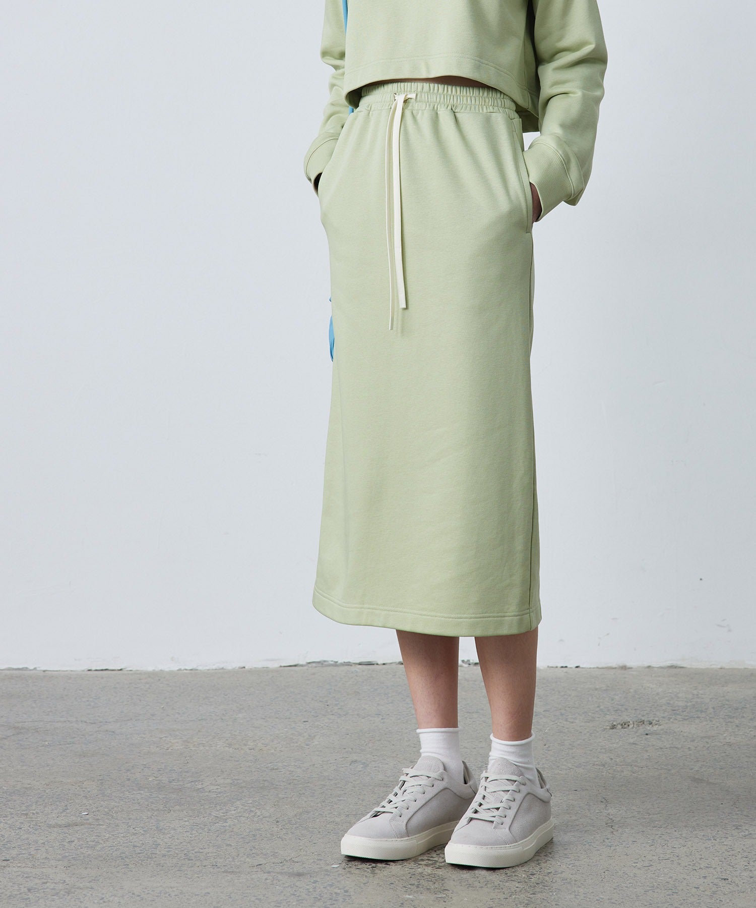 Slim Fit Back Slit Sweat Skirt