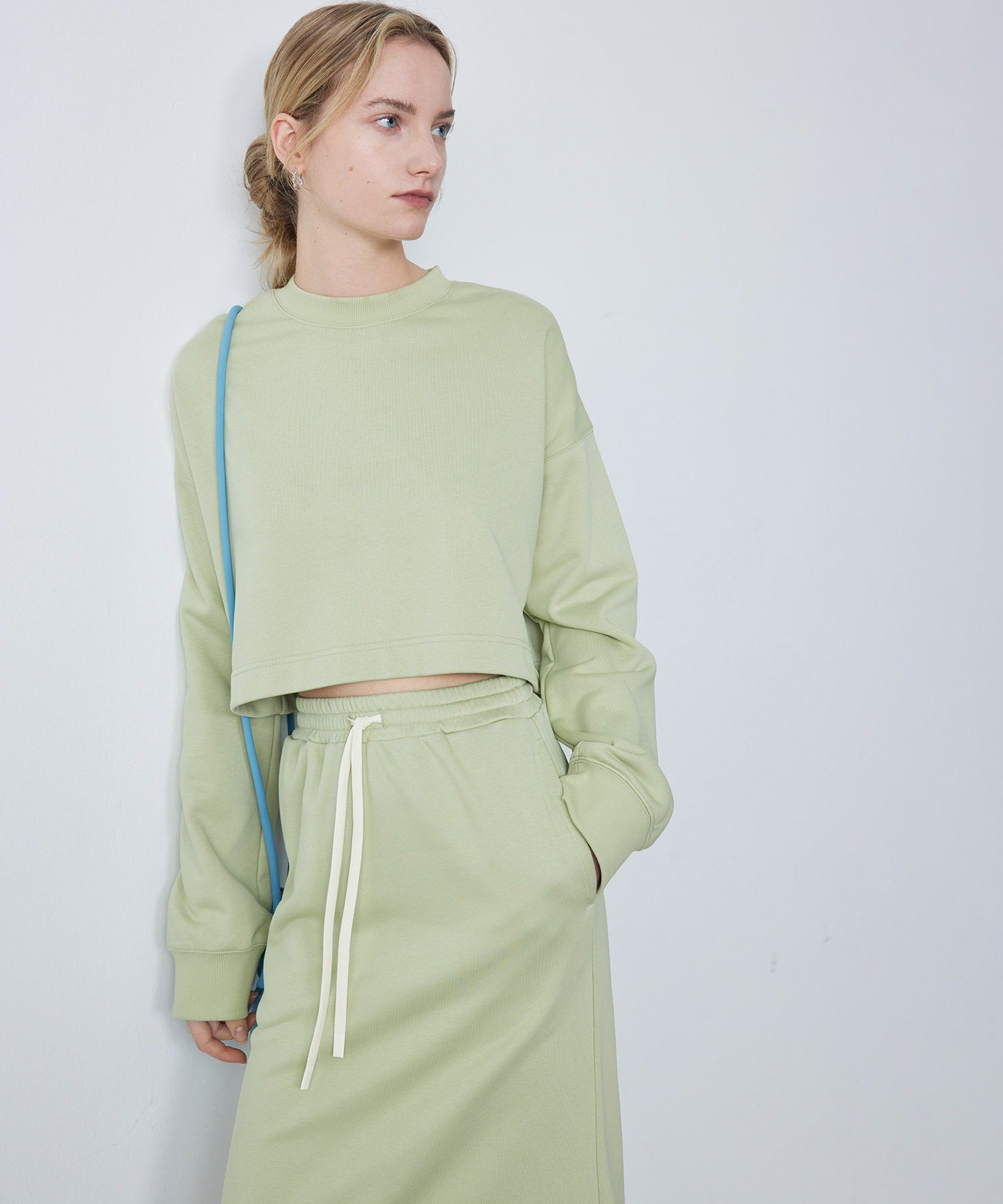 Slim Fit Back Slit Sweat Skirt