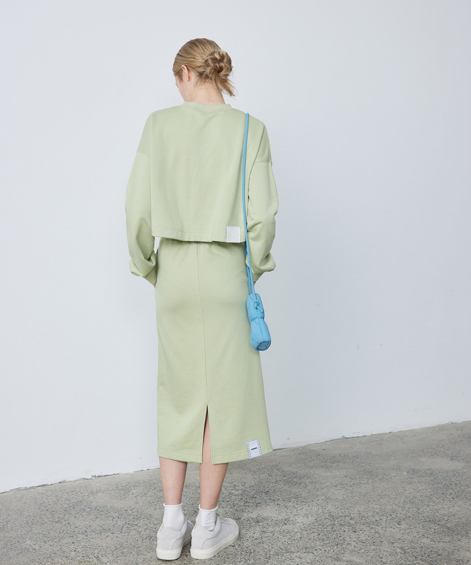 Slim Fit Back Slit Sweat Skirt