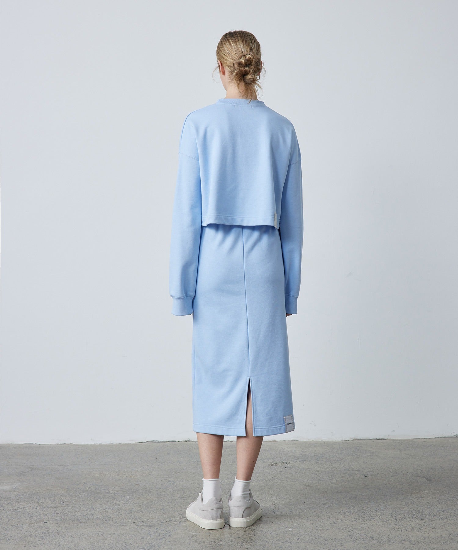 Slim Fit Back Slit Sweat Skirt