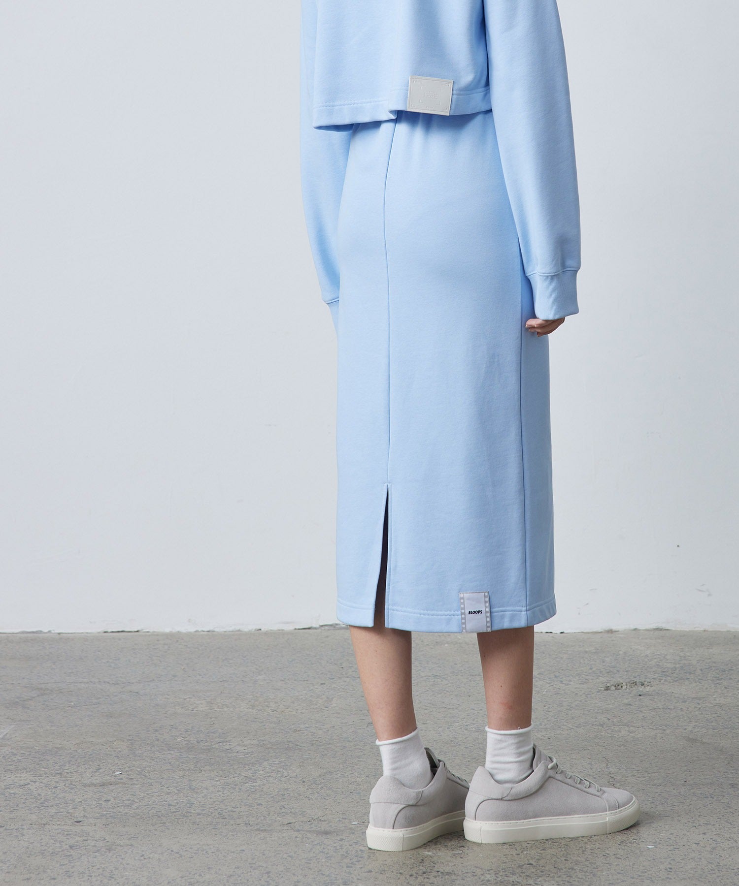 Slim Fit Back Slit Sweat Skirt