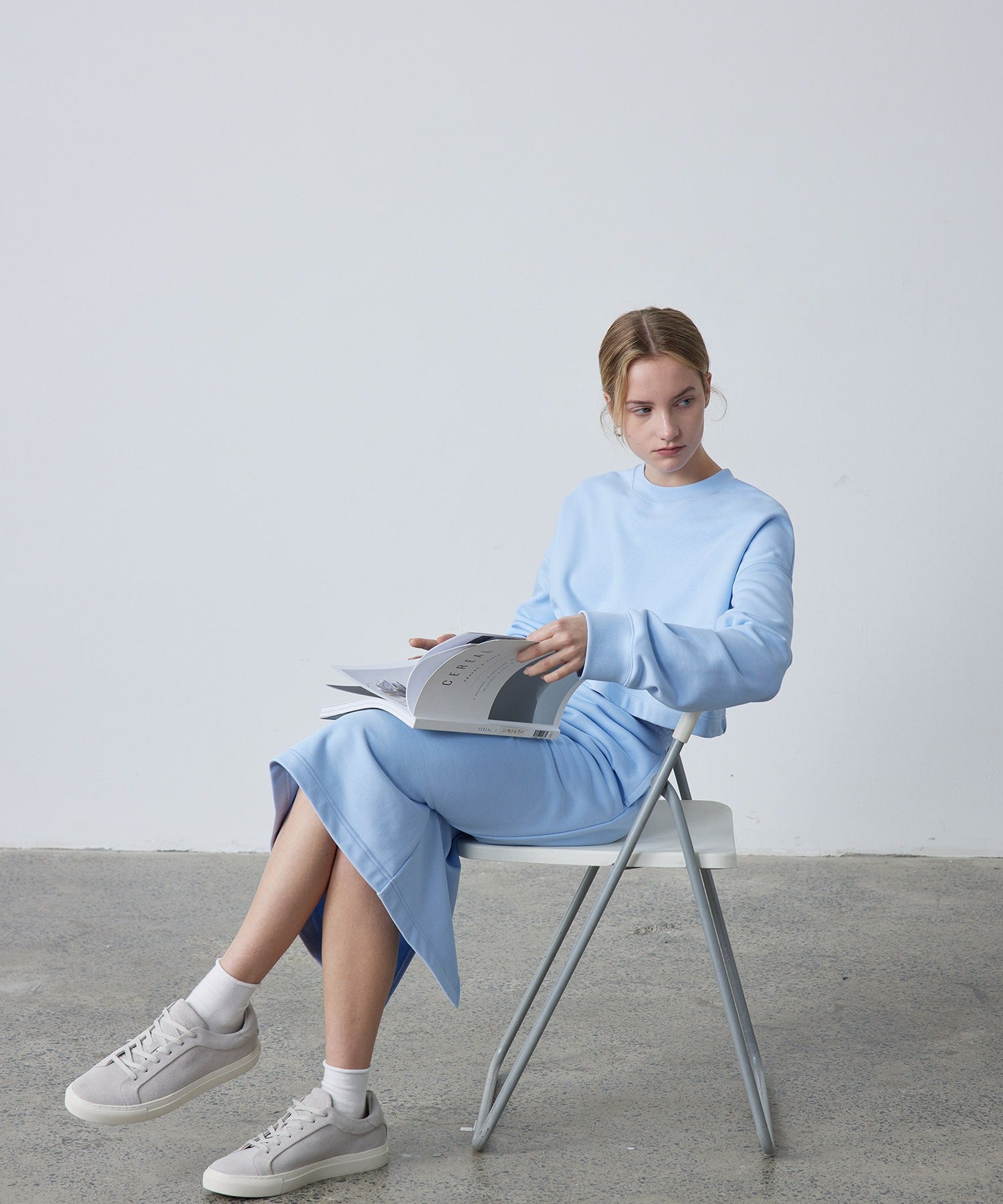 Slim Fit Back Slit Sweat Skirt