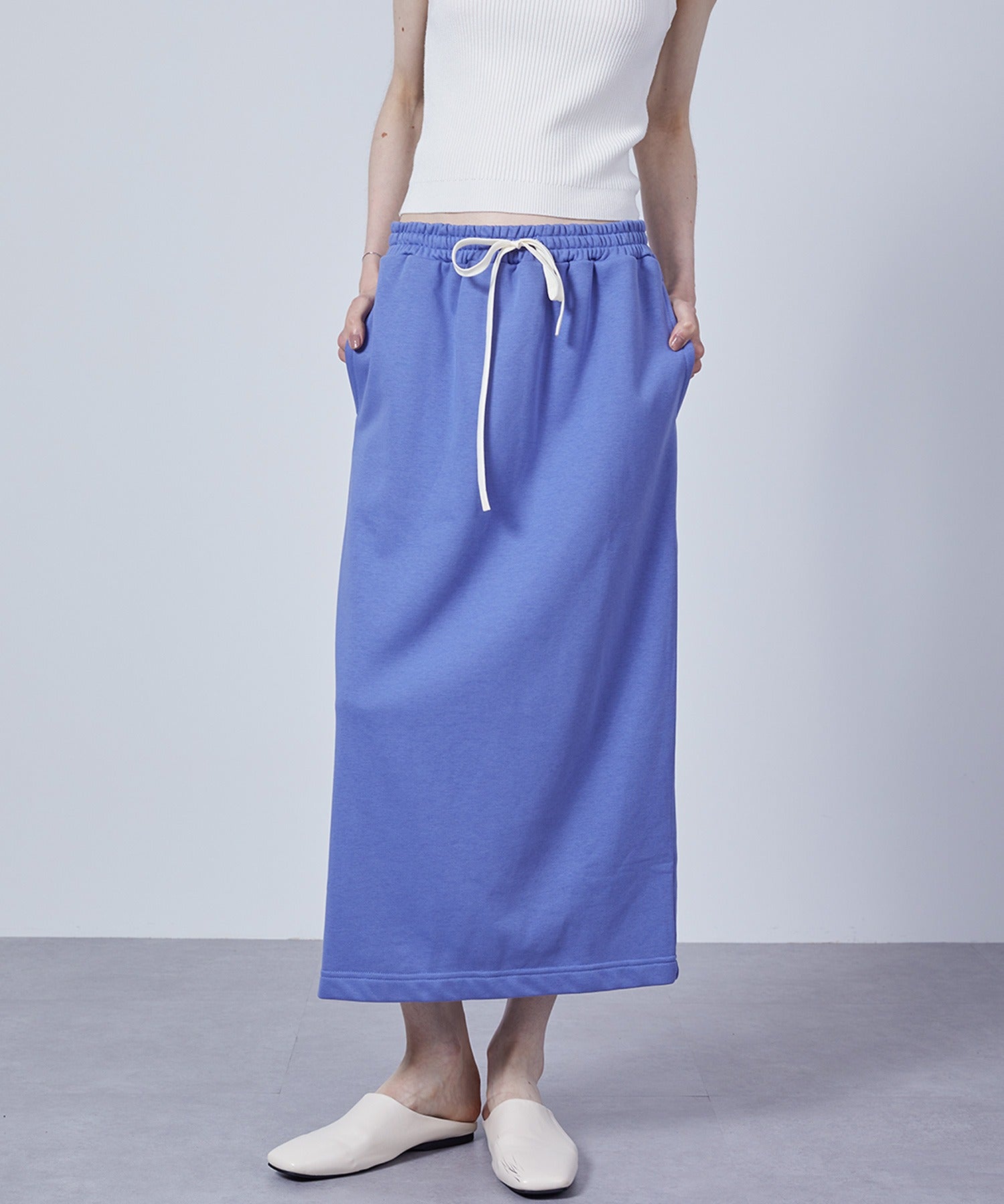 Slim Fit Back Slit Sweat Skirt