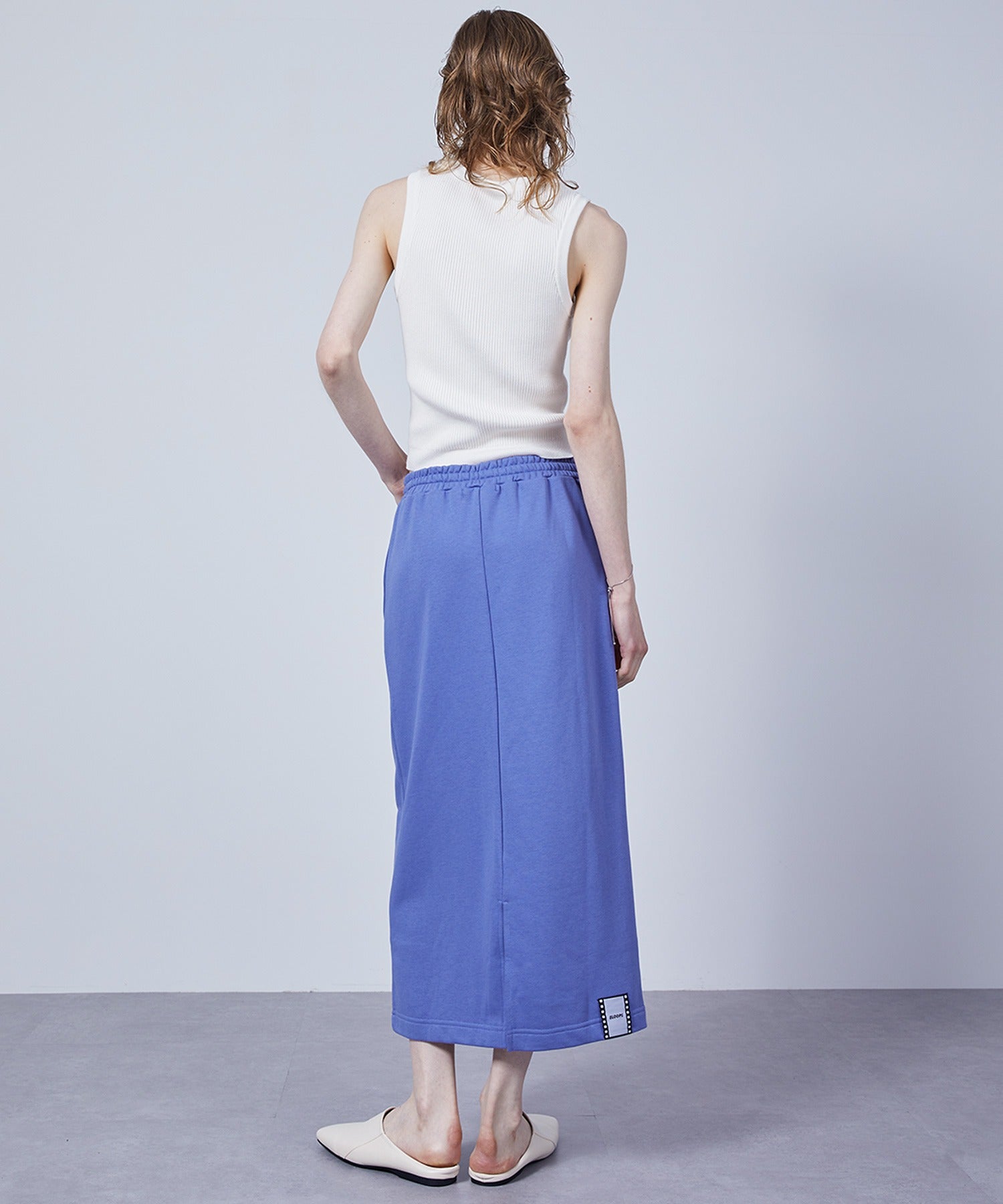 Slim Fit Back Slit Sweat Skirt