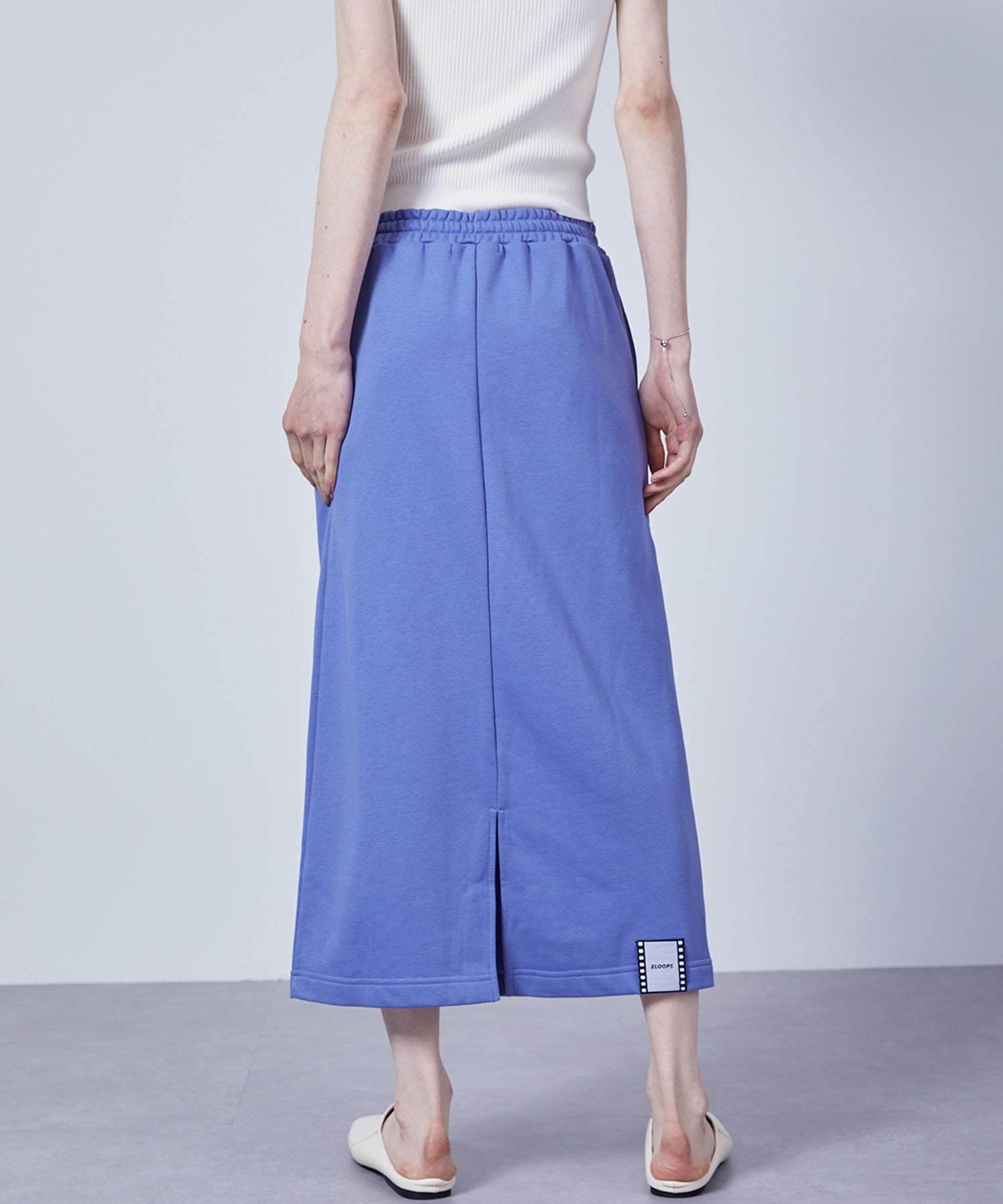 Slim Fit Back Slit Sweat Skirt
