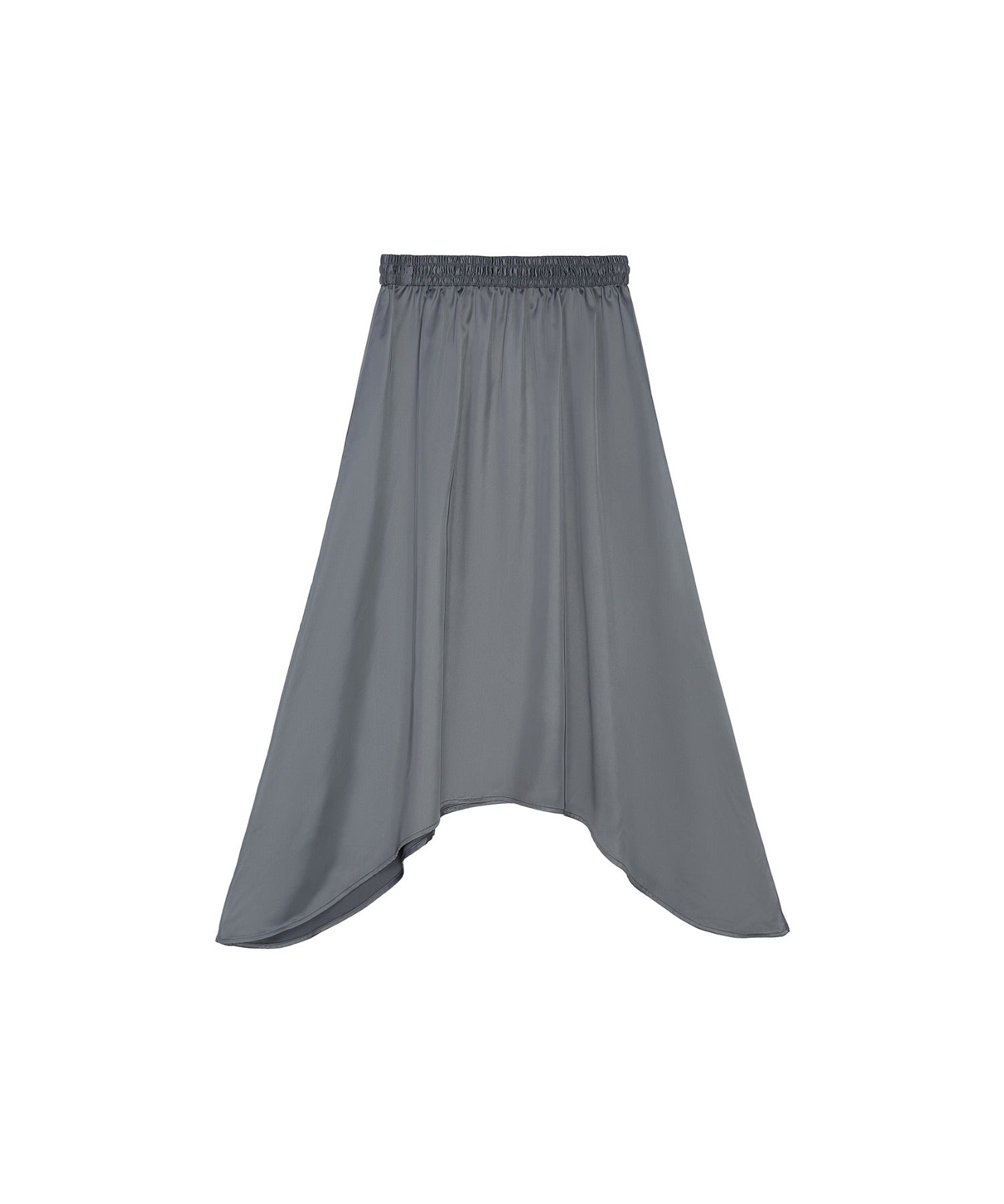 Satin Flare Skirt with Asymmetric Hemline