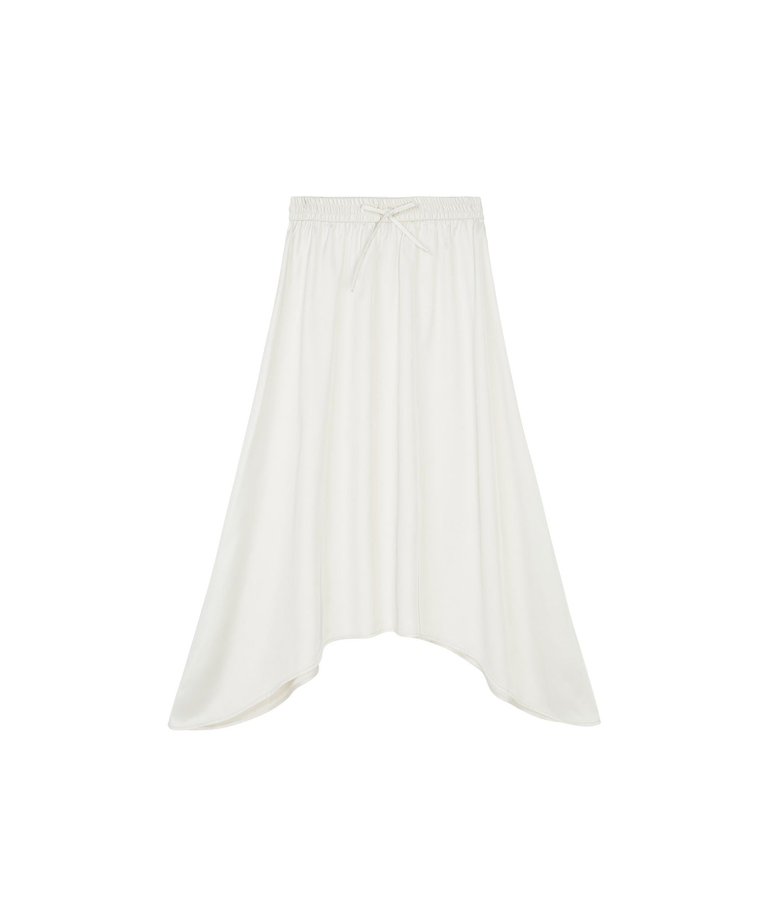 Satin Flare Skirt with Asymmetric Hemline