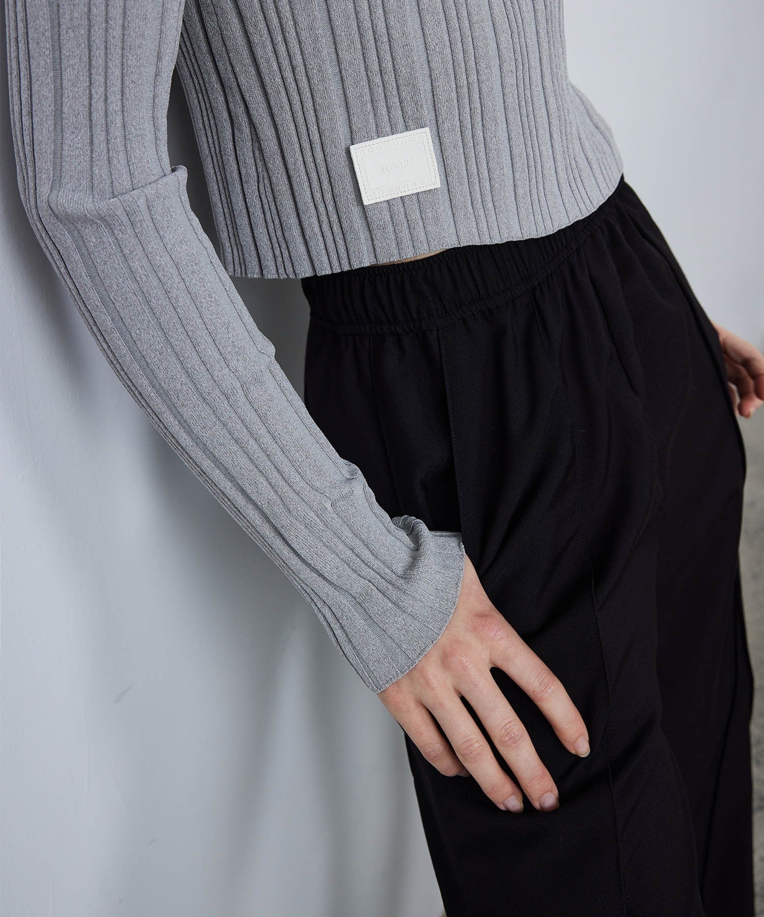 Half-Zip Ribbed Knit Pullover