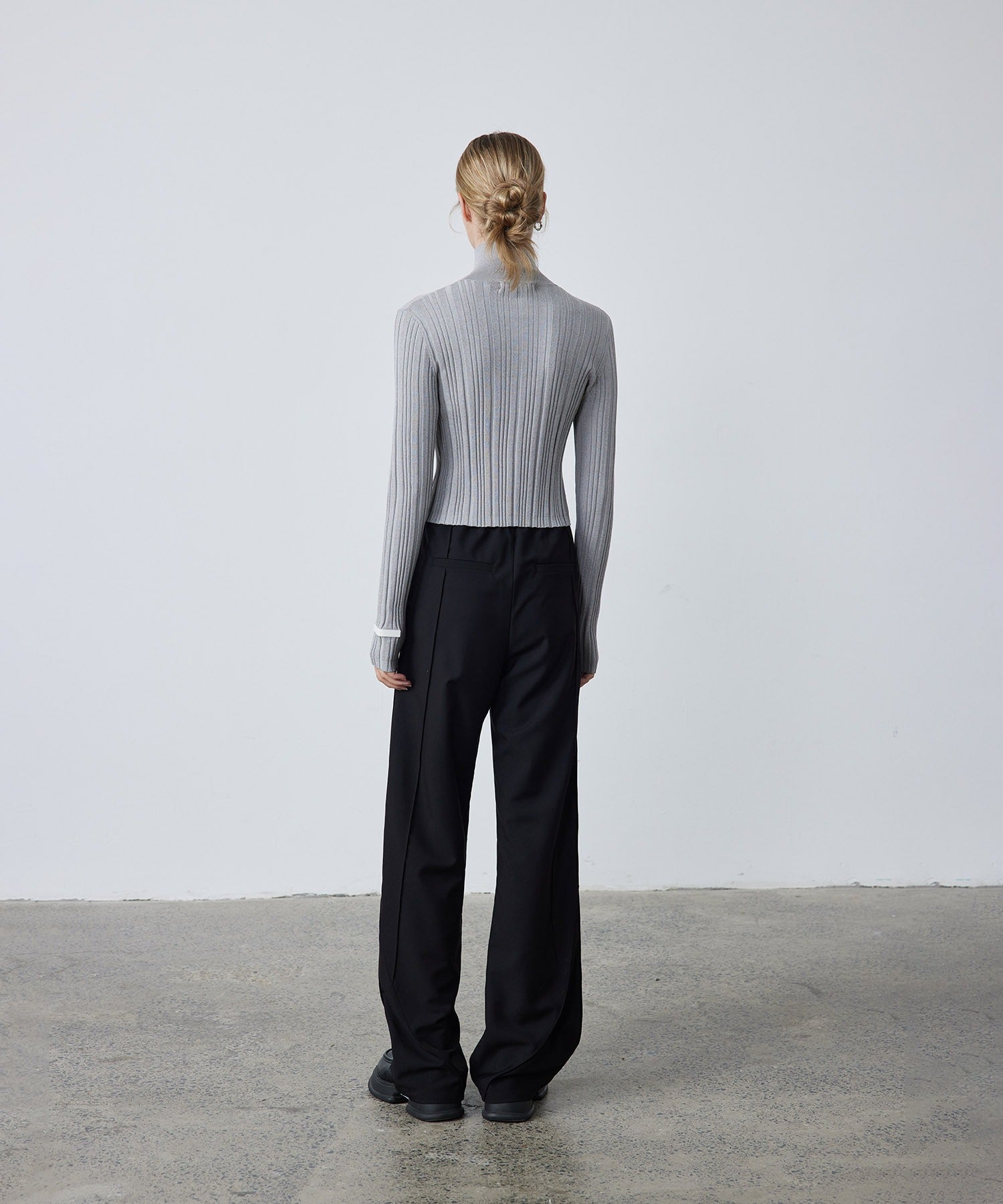 Half-Zip Ribbed Knit Pullover