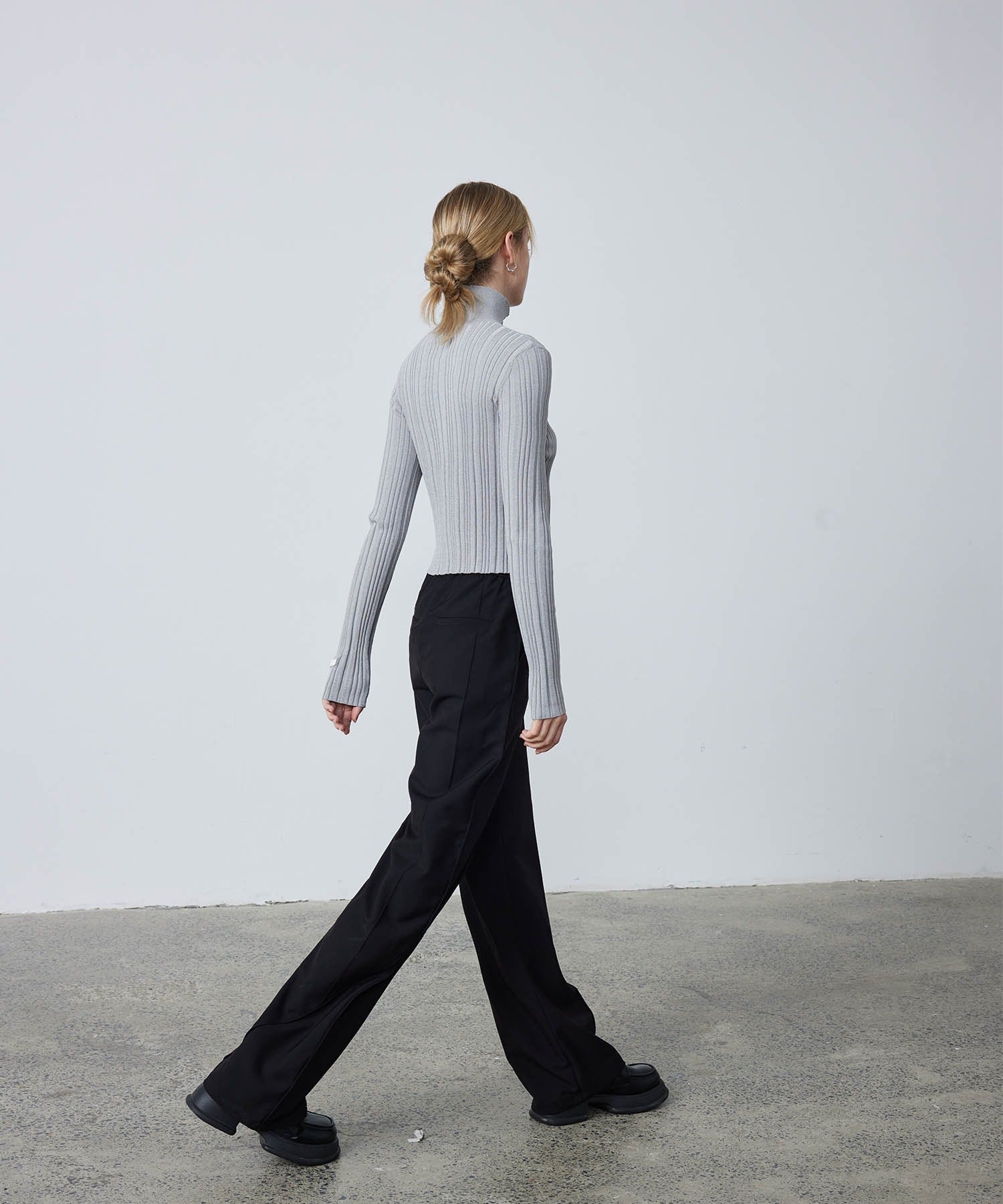 Half-Zip Ribbed Knit Pullover