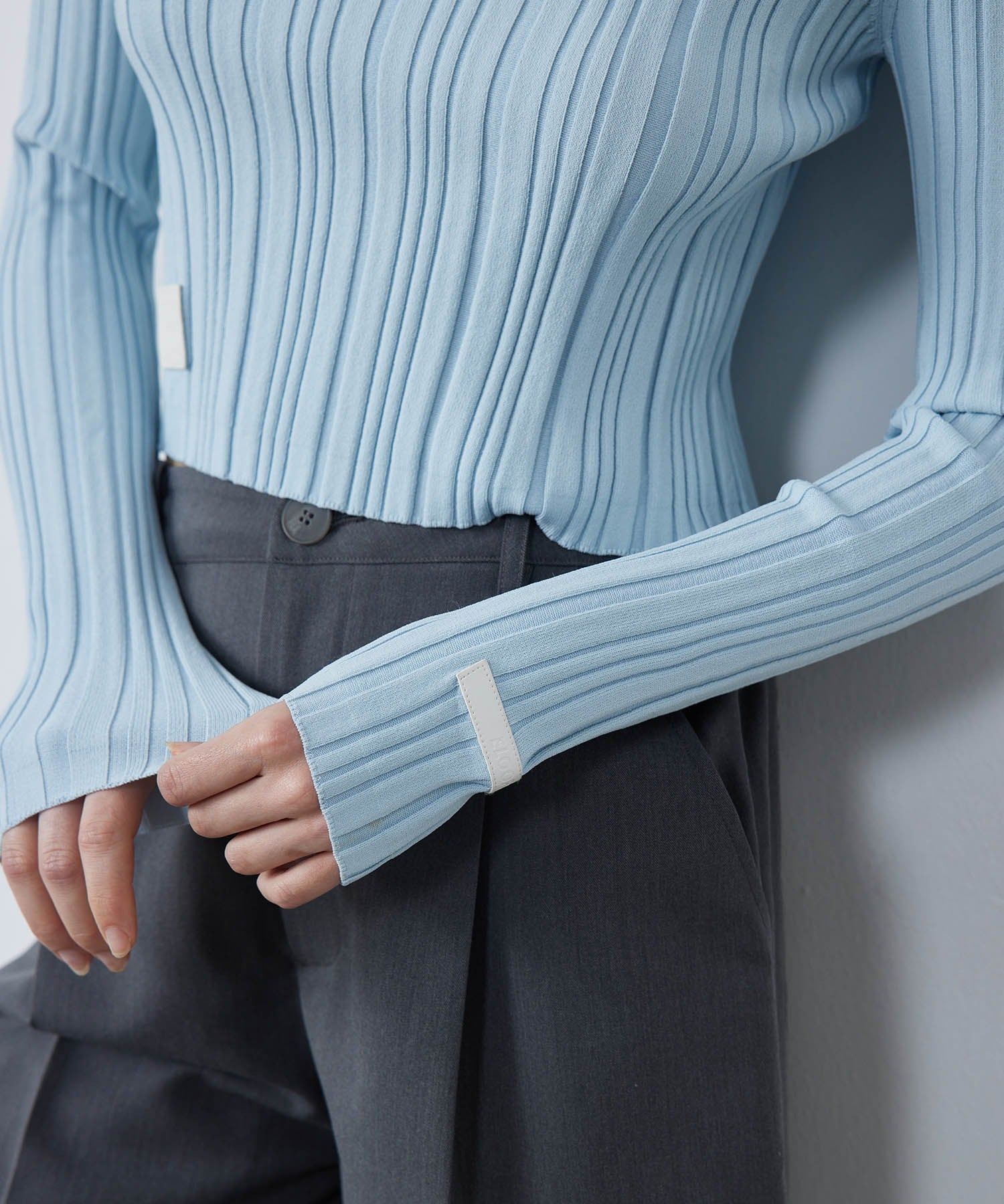 Half-Zip Ribbed Knit Pullover
