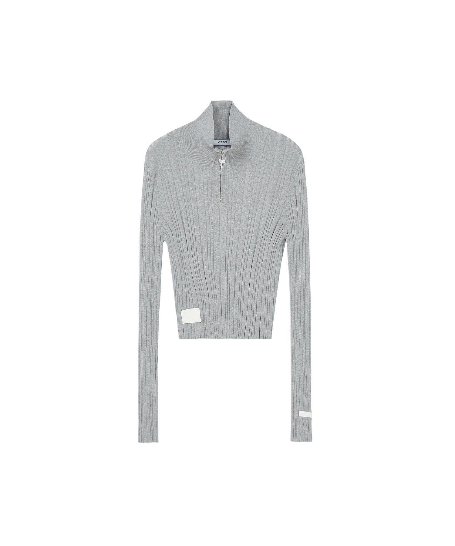 Half-Zip Ribbed Knit Pullover