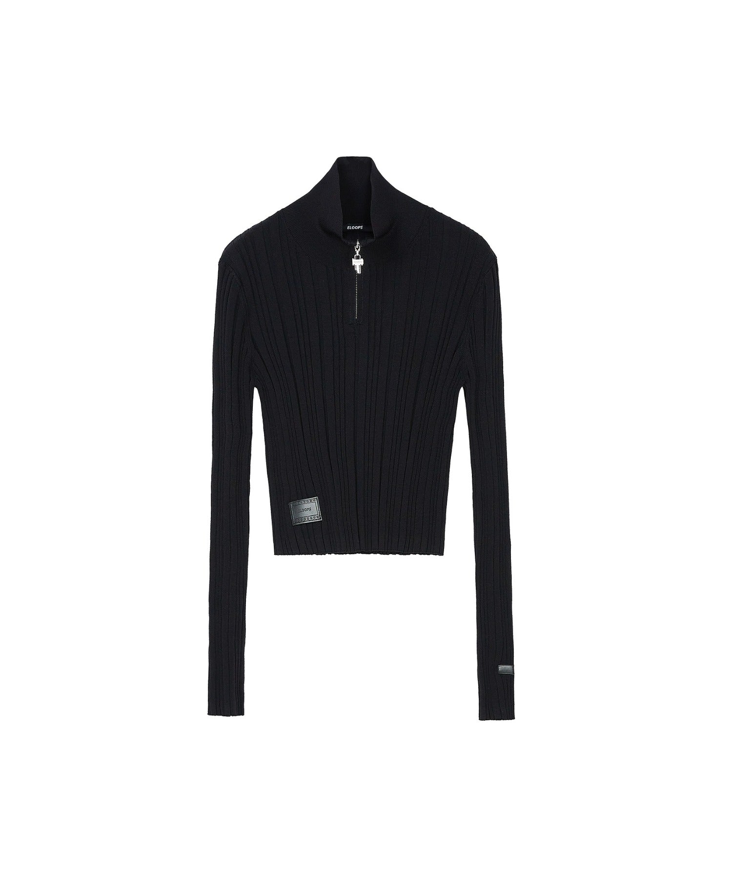 Half-Zip Ribbed Knit Pullover