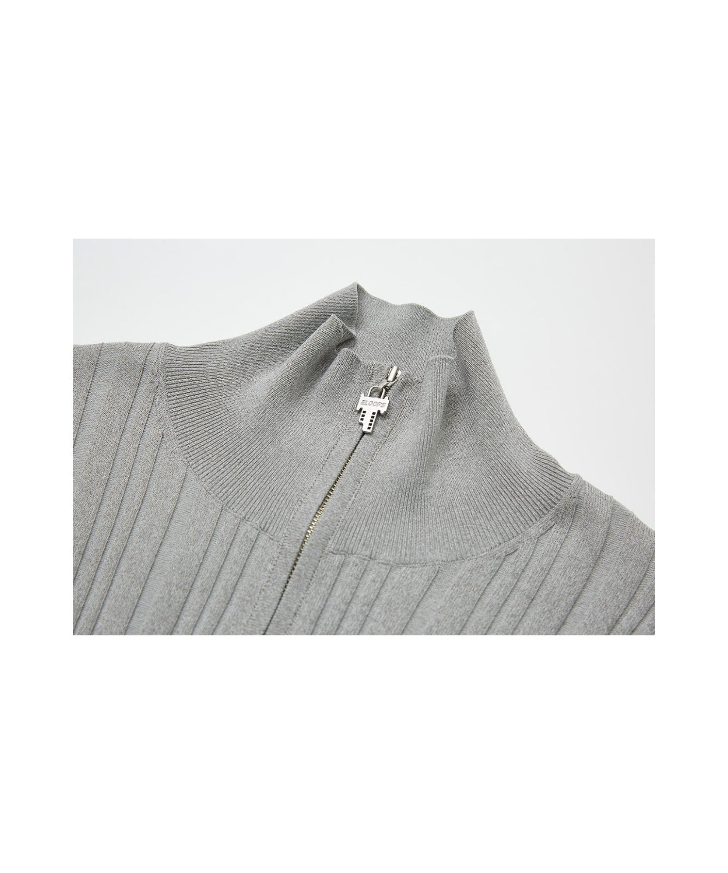 Half-Zip Ribbed Knit Pullover