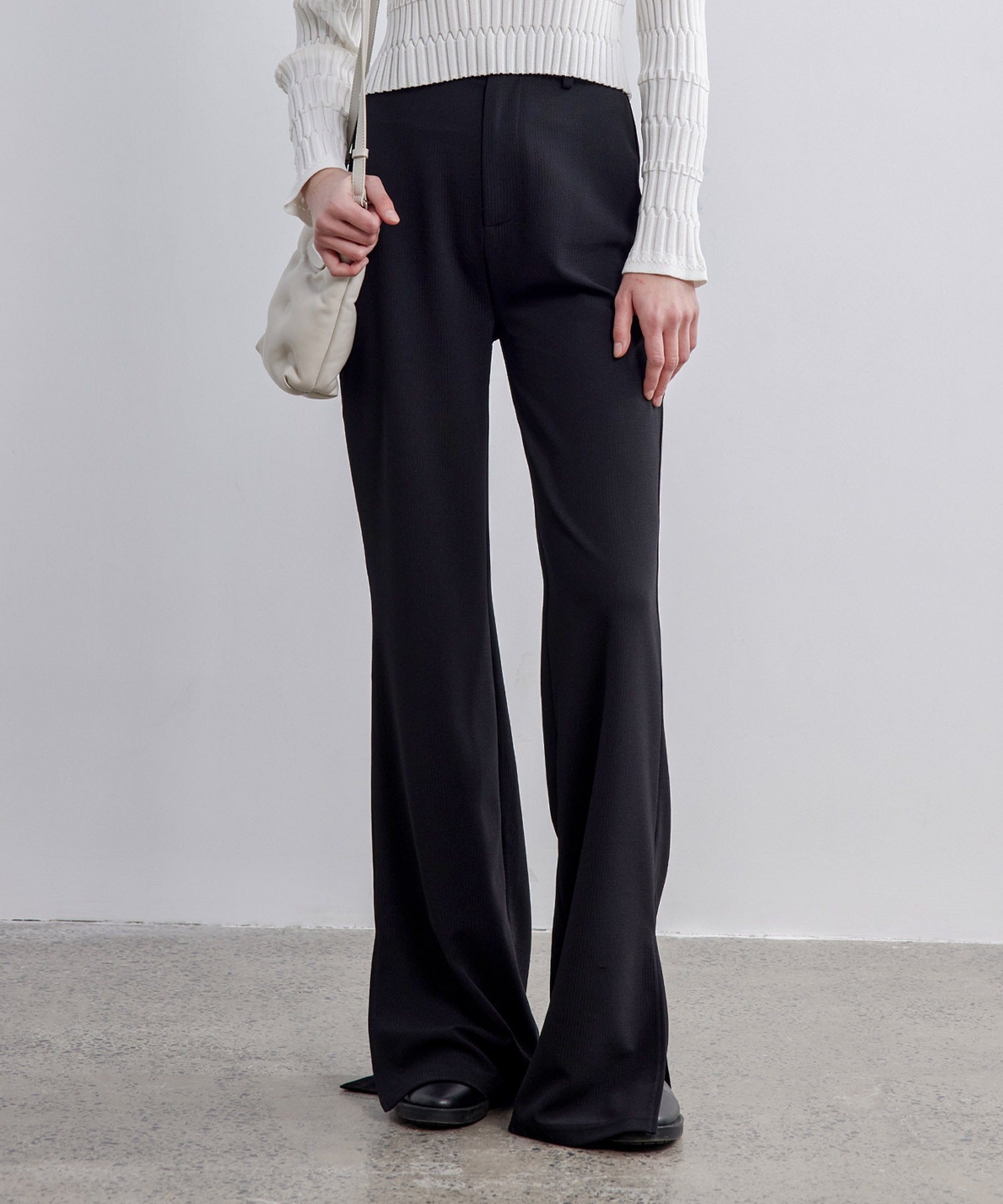 Side-Slit Narrow Flare Pants