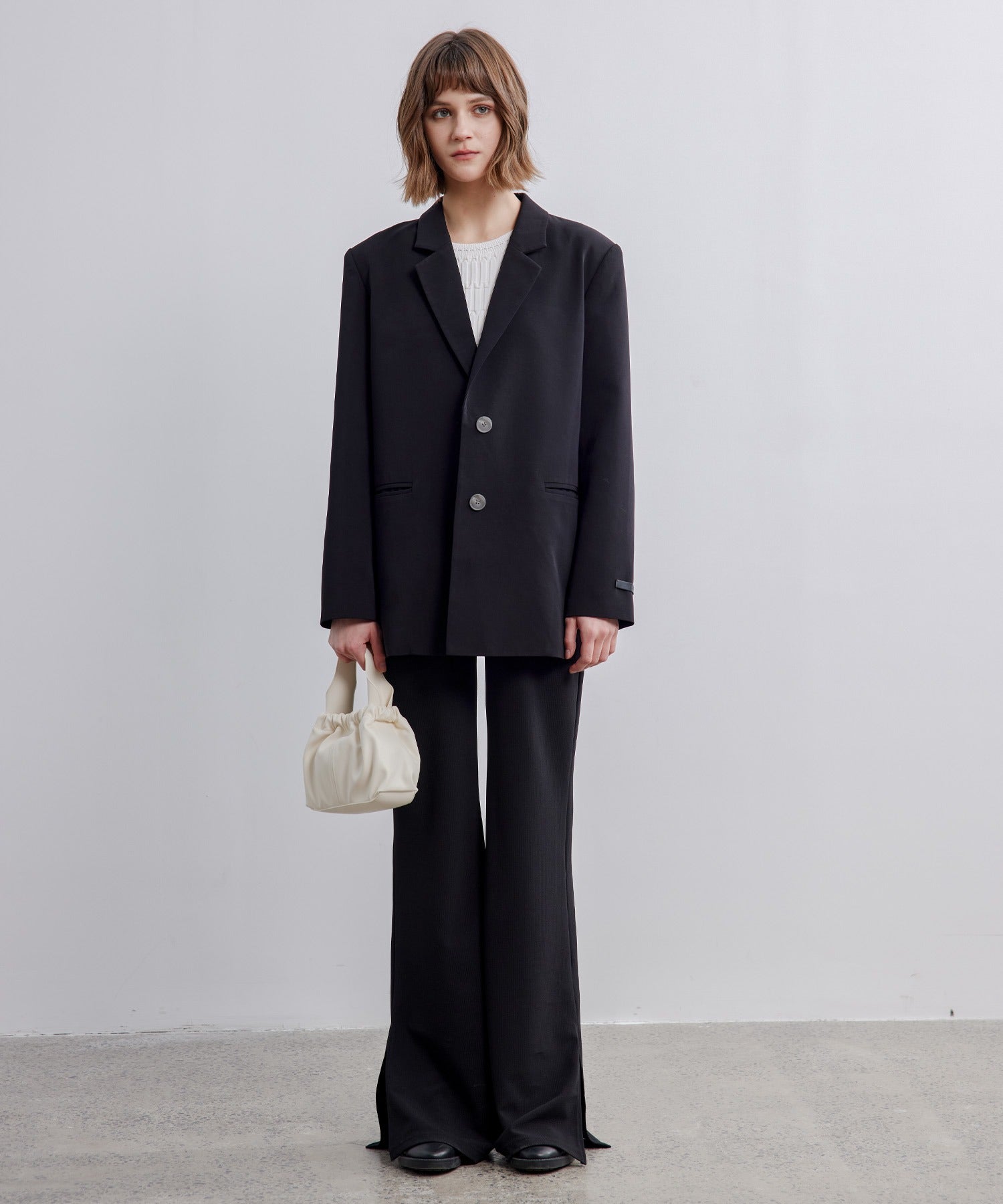 Side-Slit Narrow Flare Pants