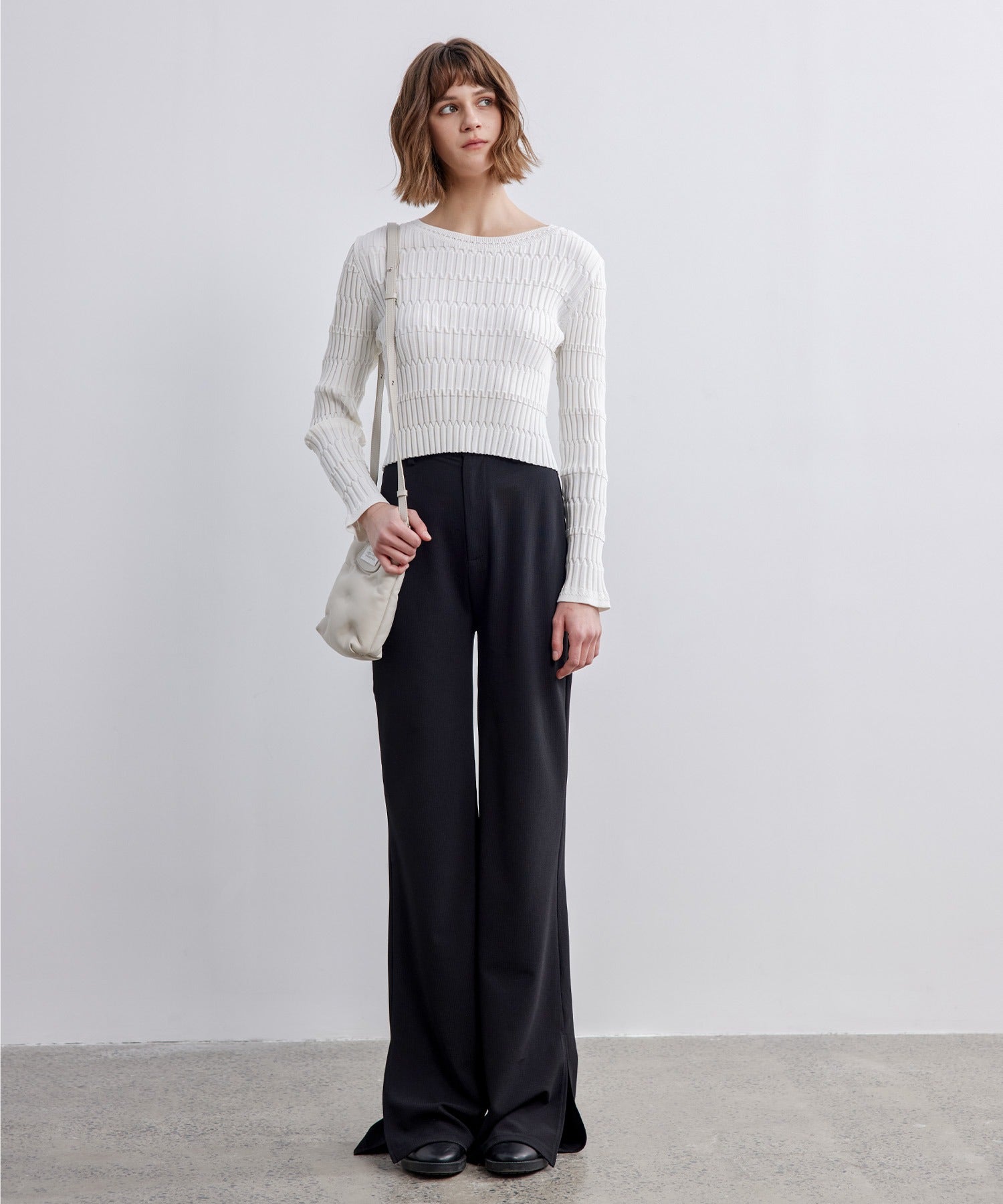 Side-Slit Narrow Flare Pants