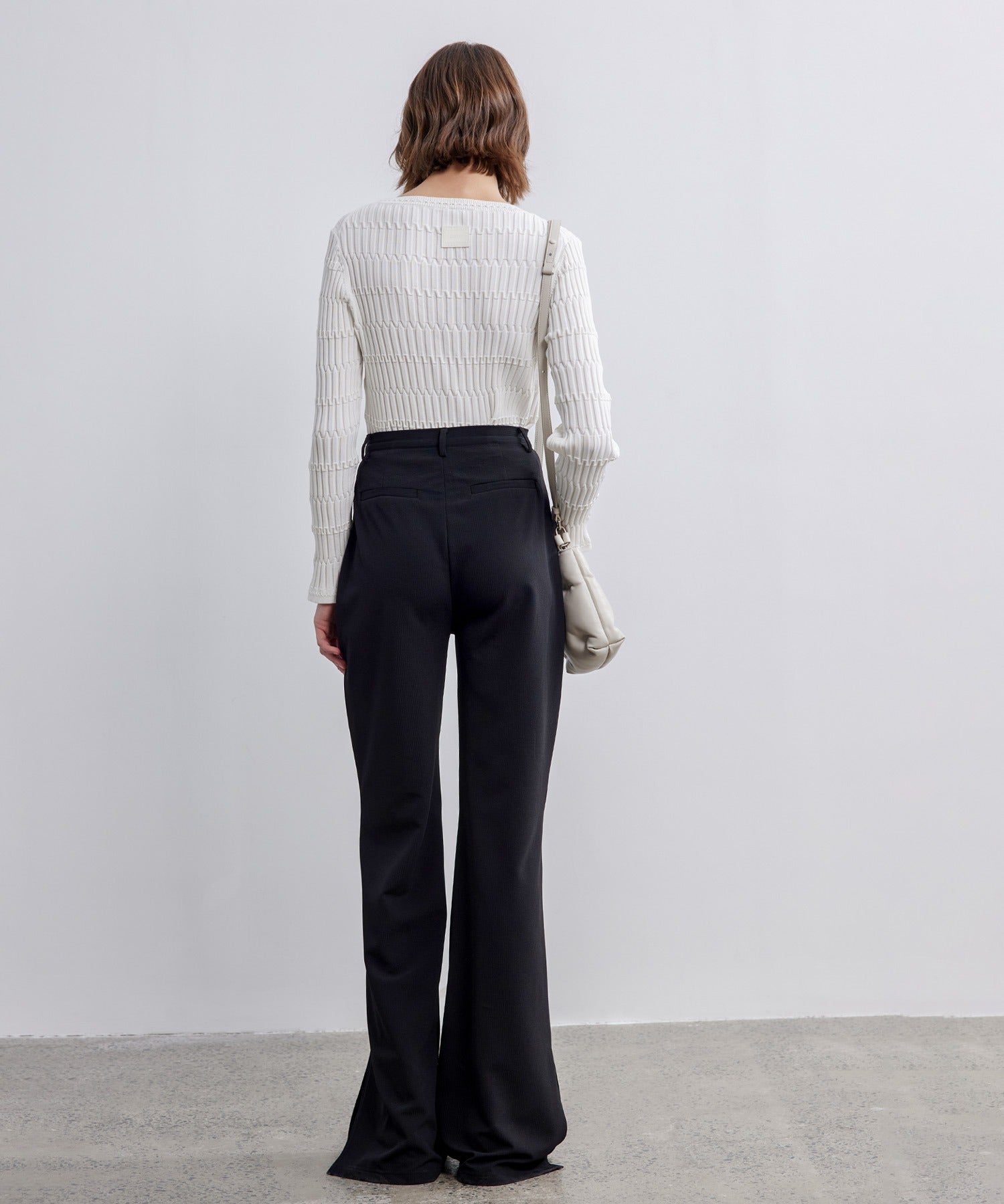 Side-Slit Narrow Flare Pants